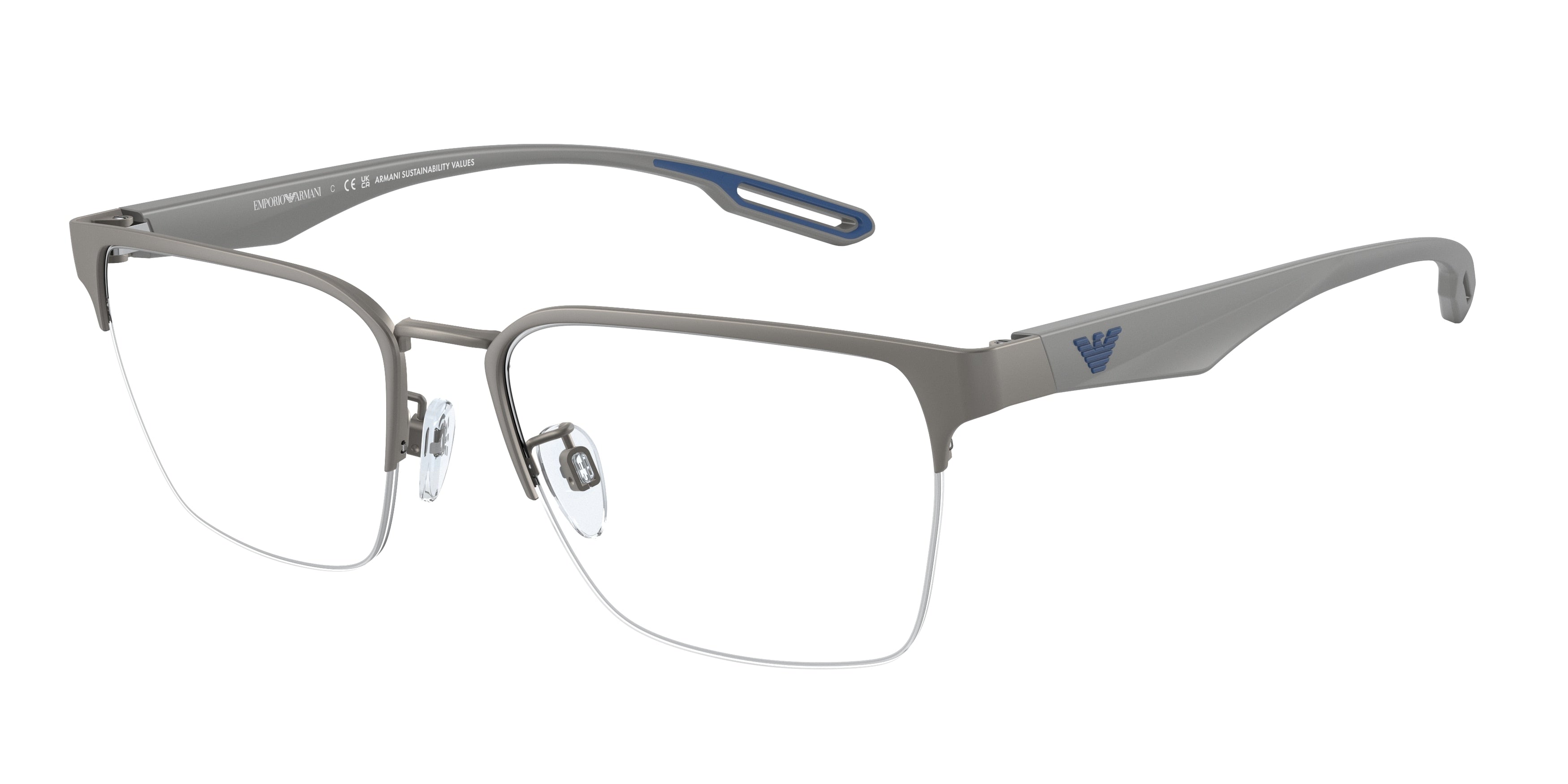 Emporio Armani EA1137 Square Eyeglasses  3003-Matte Gunmetal 56-145-18 - Color Map Grey