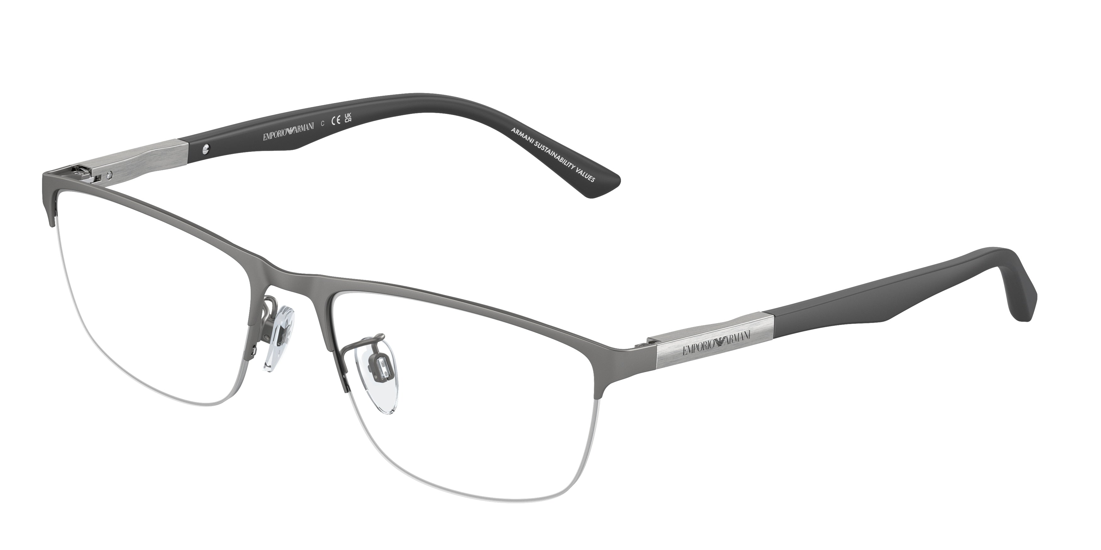 Emporio Armani EA1142 Pillow Eyeglasses  3003-Matte Gunmetal 56-145-18 - Color Map Grey