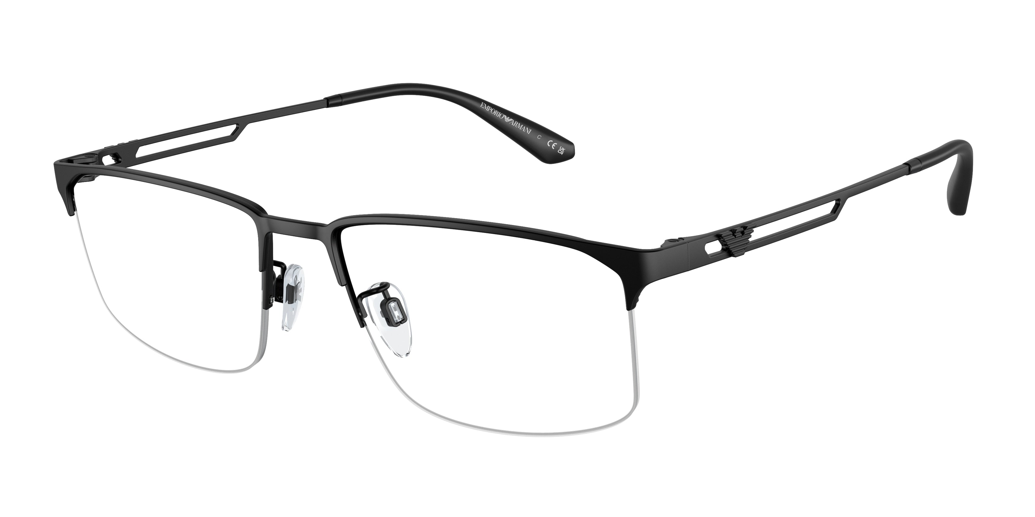 Emporio Armani EA1143 Pillow Eyeglasses  3001-Matte Black 57-145-18 - Color Map Black