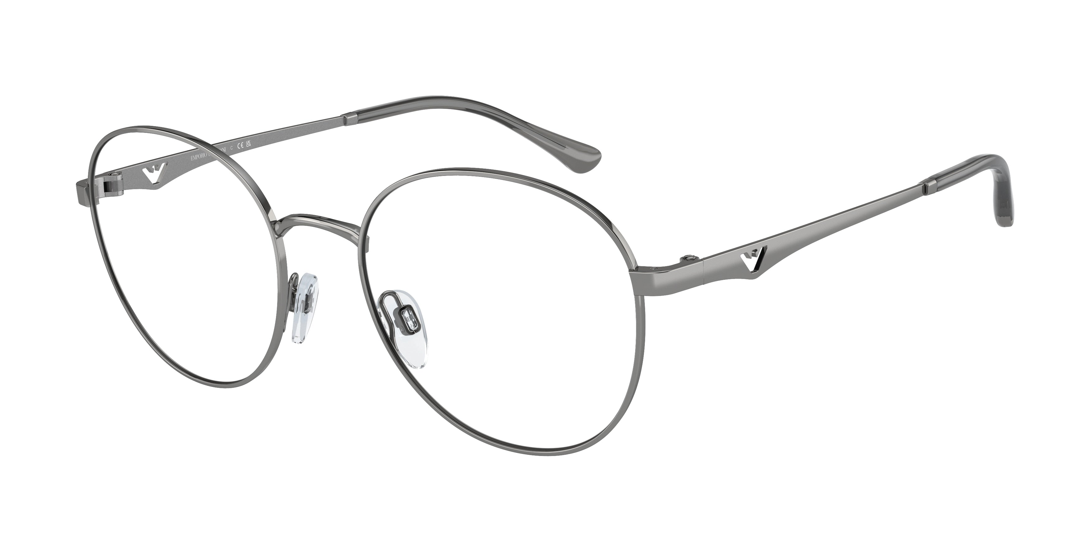 Emporio Armani EA1144 Pillow Eyeglasses  3010-Shiny Gunmetal 50-140-19 - Color Map Grey