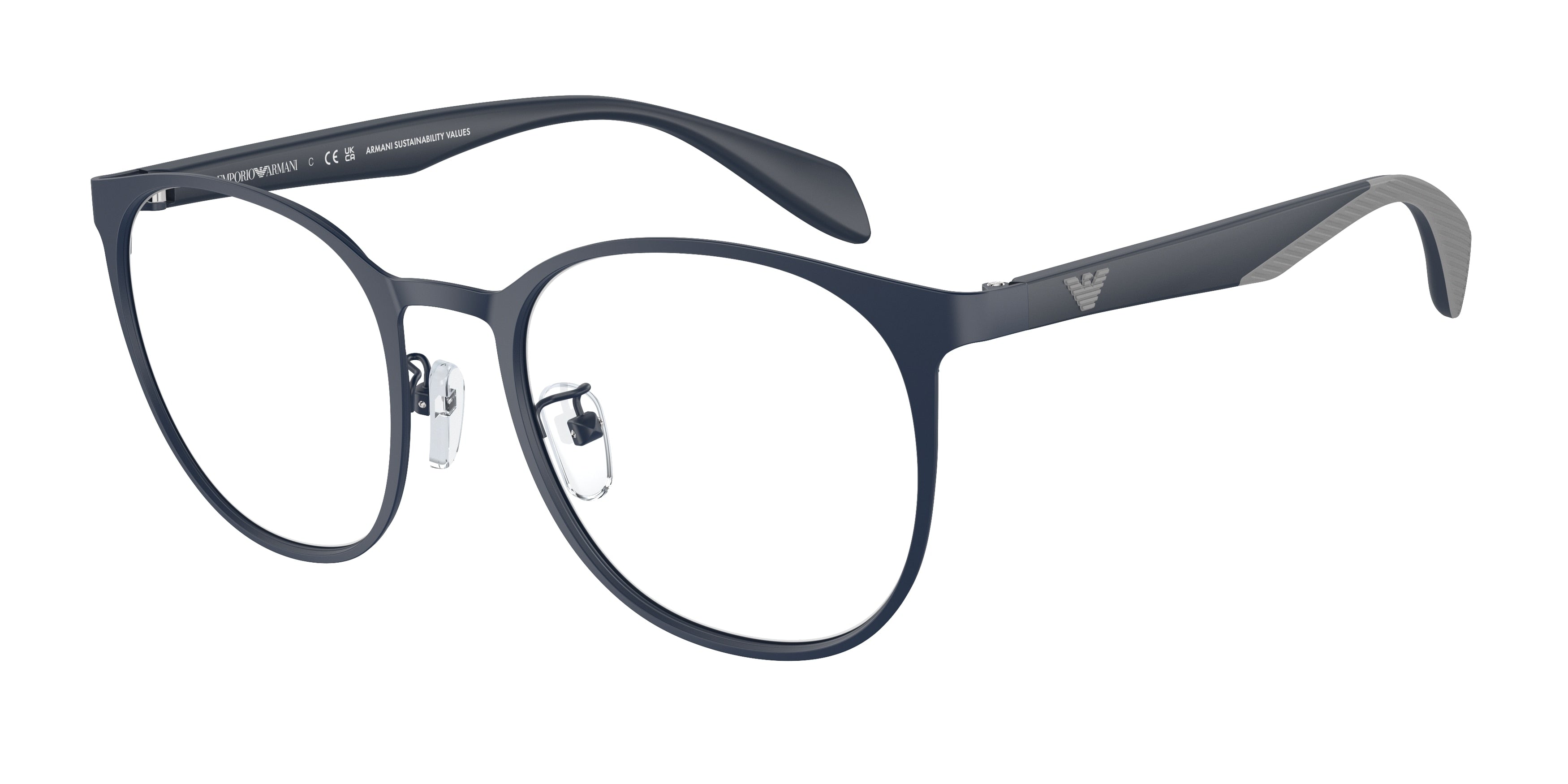 Emporio Armani EA1148 Phantos Eyeglasses  3018-Matte Blue 52-145-20 - Color Map Blue