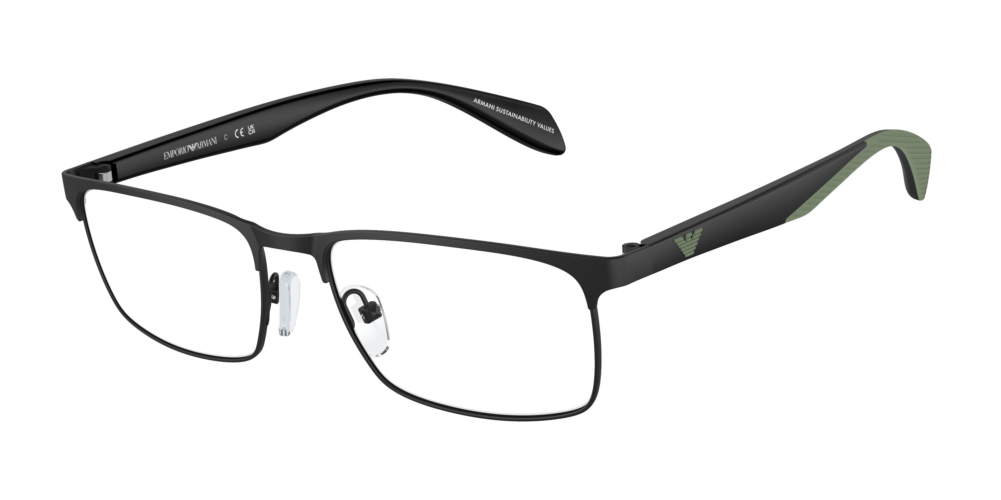 Emporio Armani EA1149 Rectangle Eyeglasses  3001-Matte Black 56-145-17 - Color Map Black