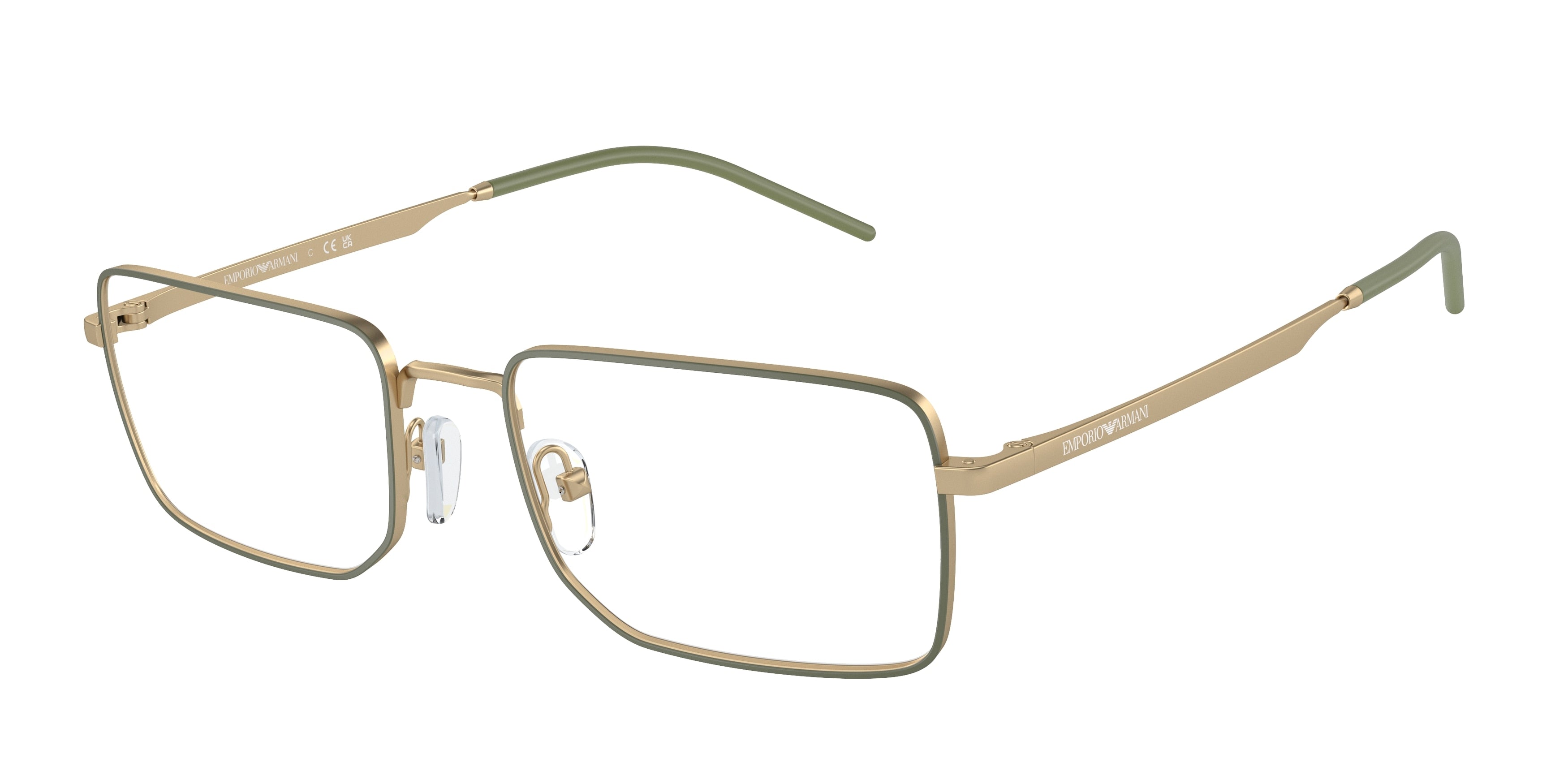 Emporio Armani EA1153 Rectangle Eyeglasses  3002-Matte Gold 56-145-19 - Color Map Gold