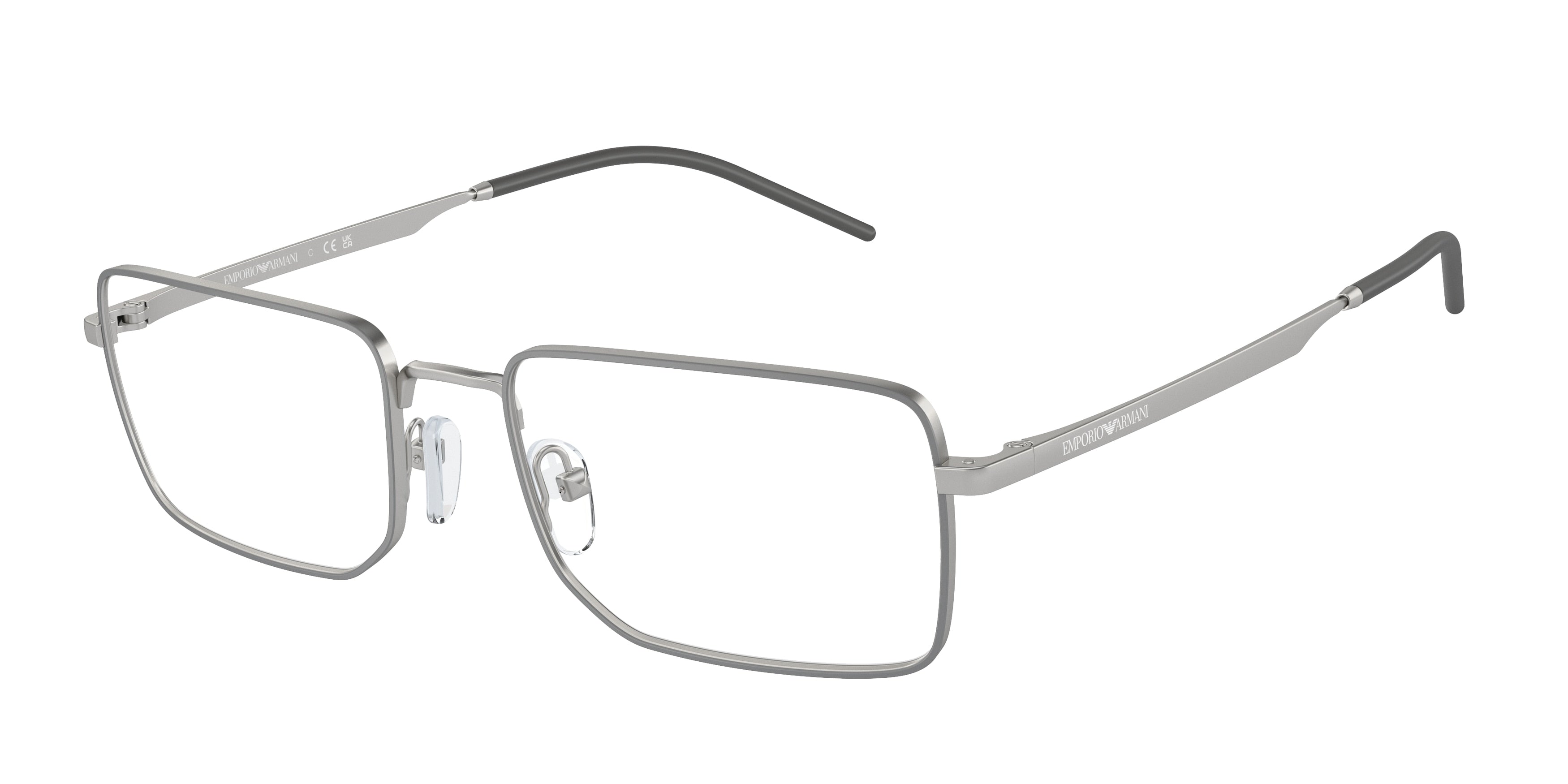 Emporio Armani EA1153 Rectangle Eyeglasses  3045-Matte Silver 56-145-19 - Color Map Silver