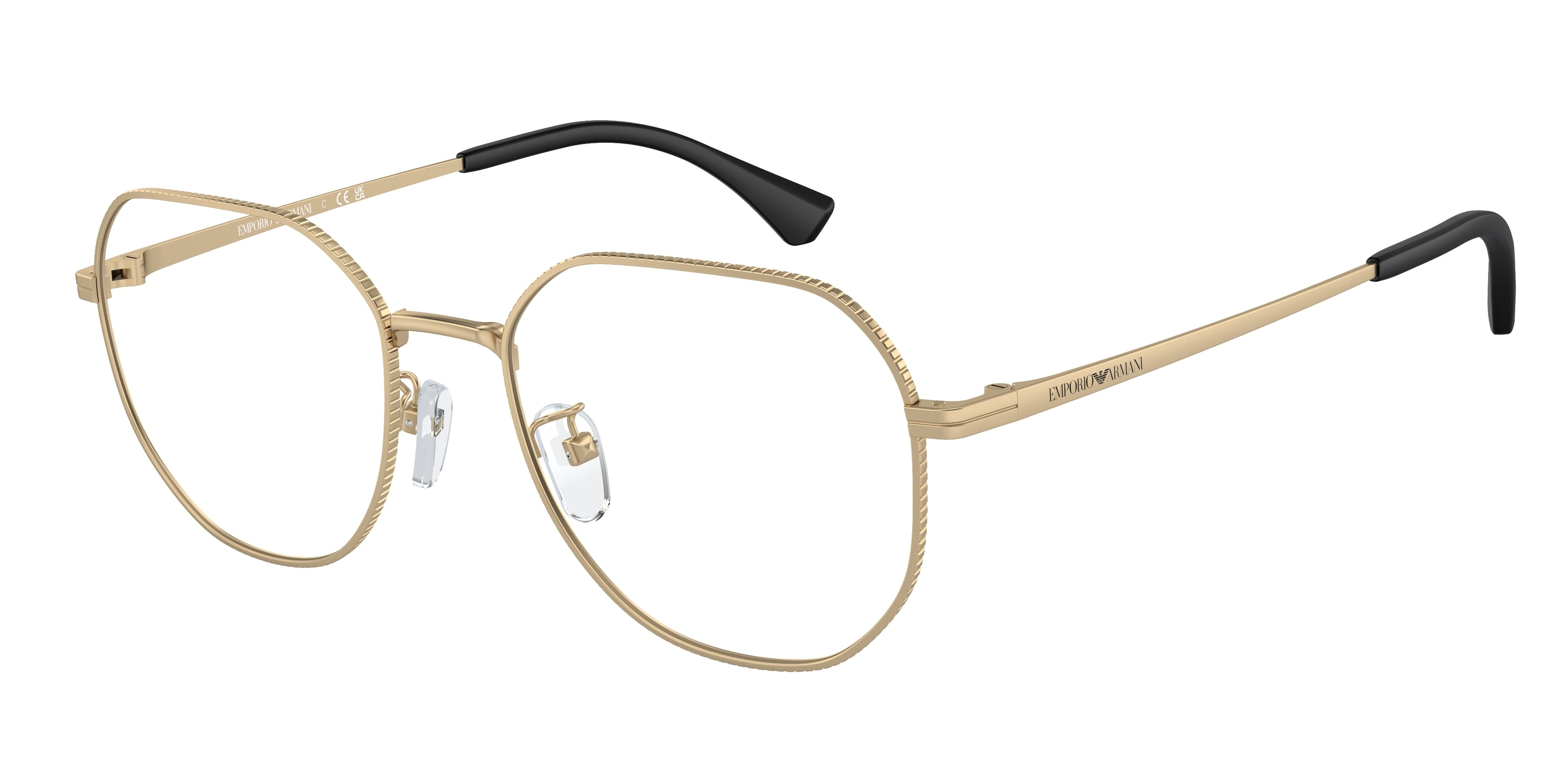 Emporio Armani EA1154D Round Eyeglasses  3002-Matte Pale Gold 54-145-19 - Color Map Gold