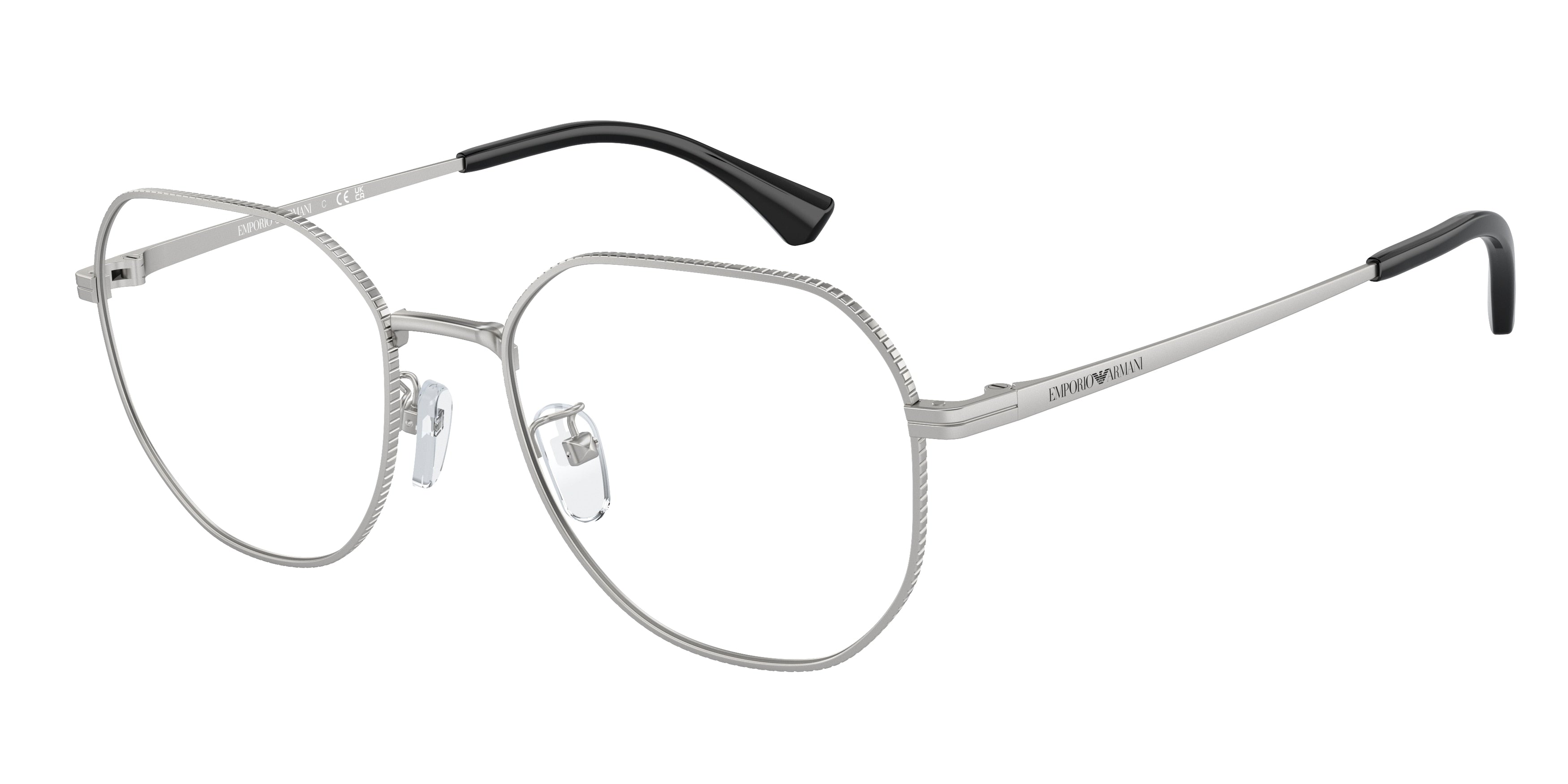 Emporio Armani EA1154D Round Eyeglasses  3045-Matte Silver 54-145-19 - Color Map Silver