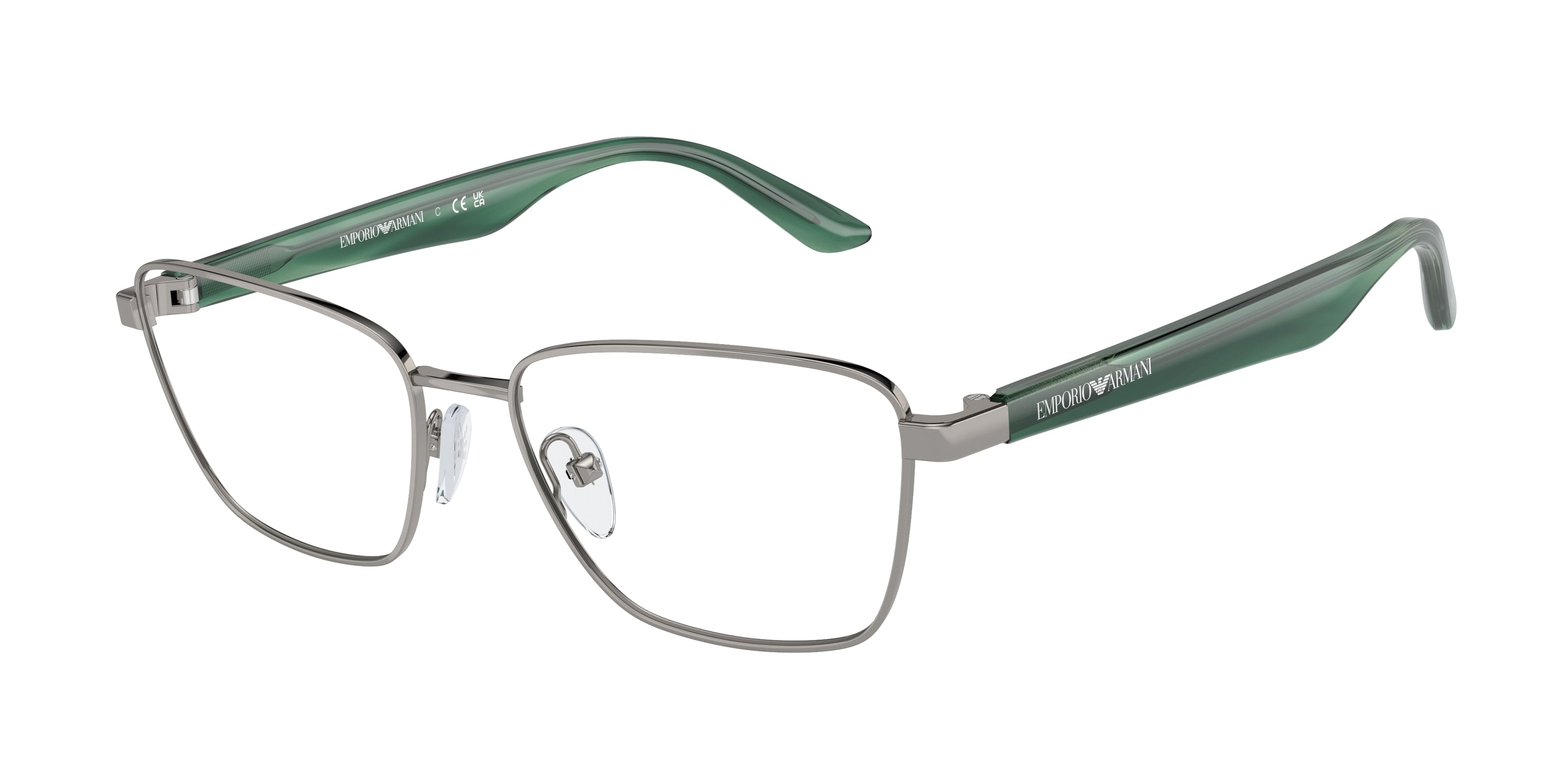 Emporio Armani EA1156 Irregular Eyeglasses  3010-Shiny Gunmetal 52-140-16 - Color Map Grey