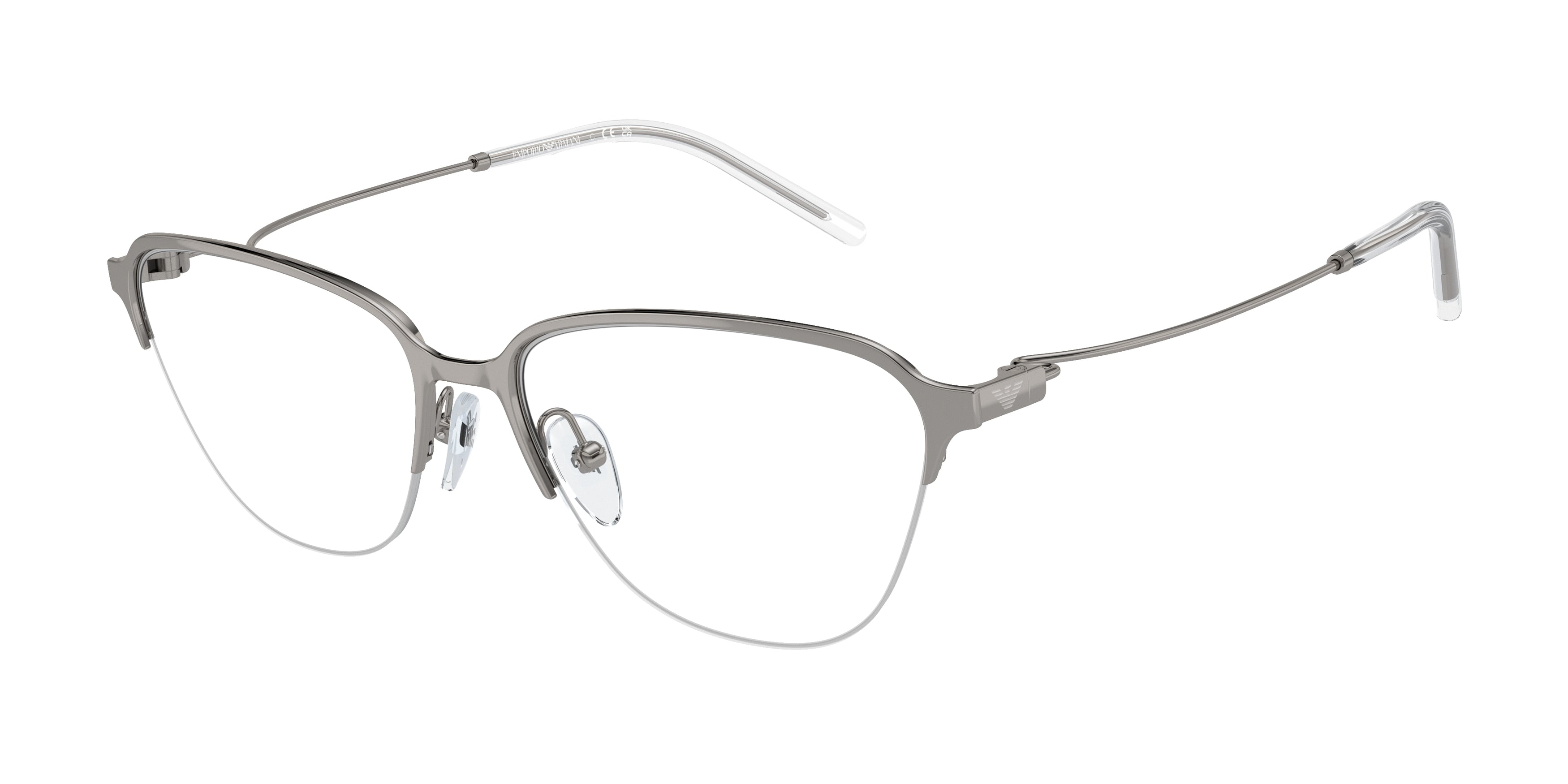 Emporio Armani EA1161 Irregular Eyeglasses  3010-Shiny Gunmetal 54-140-16 - Color Map Grey