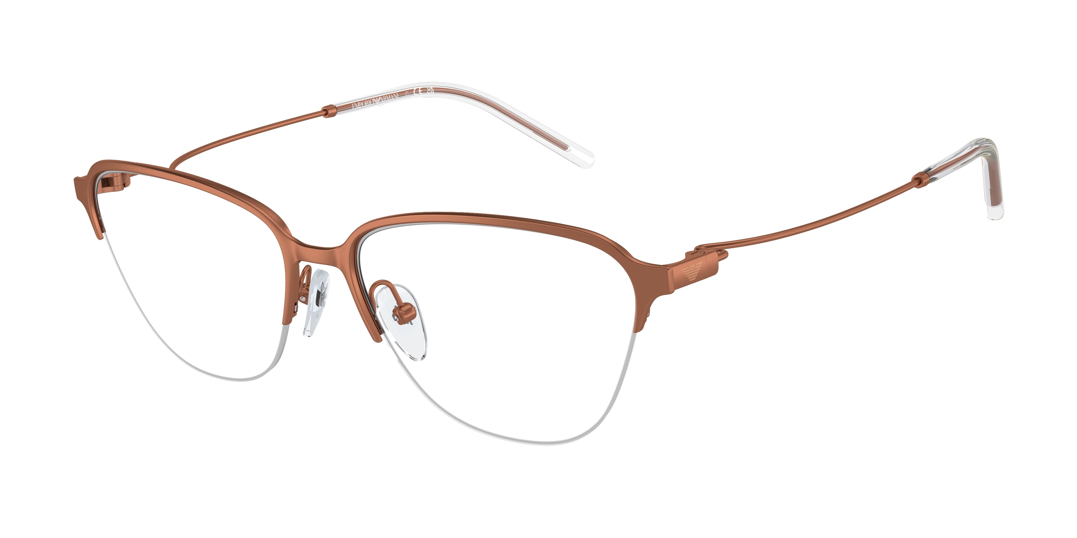 Emporio Armani EA1161 Irregular Eyeglasses  3381-Shiny Brown 54-140-16 - Color Map Brown