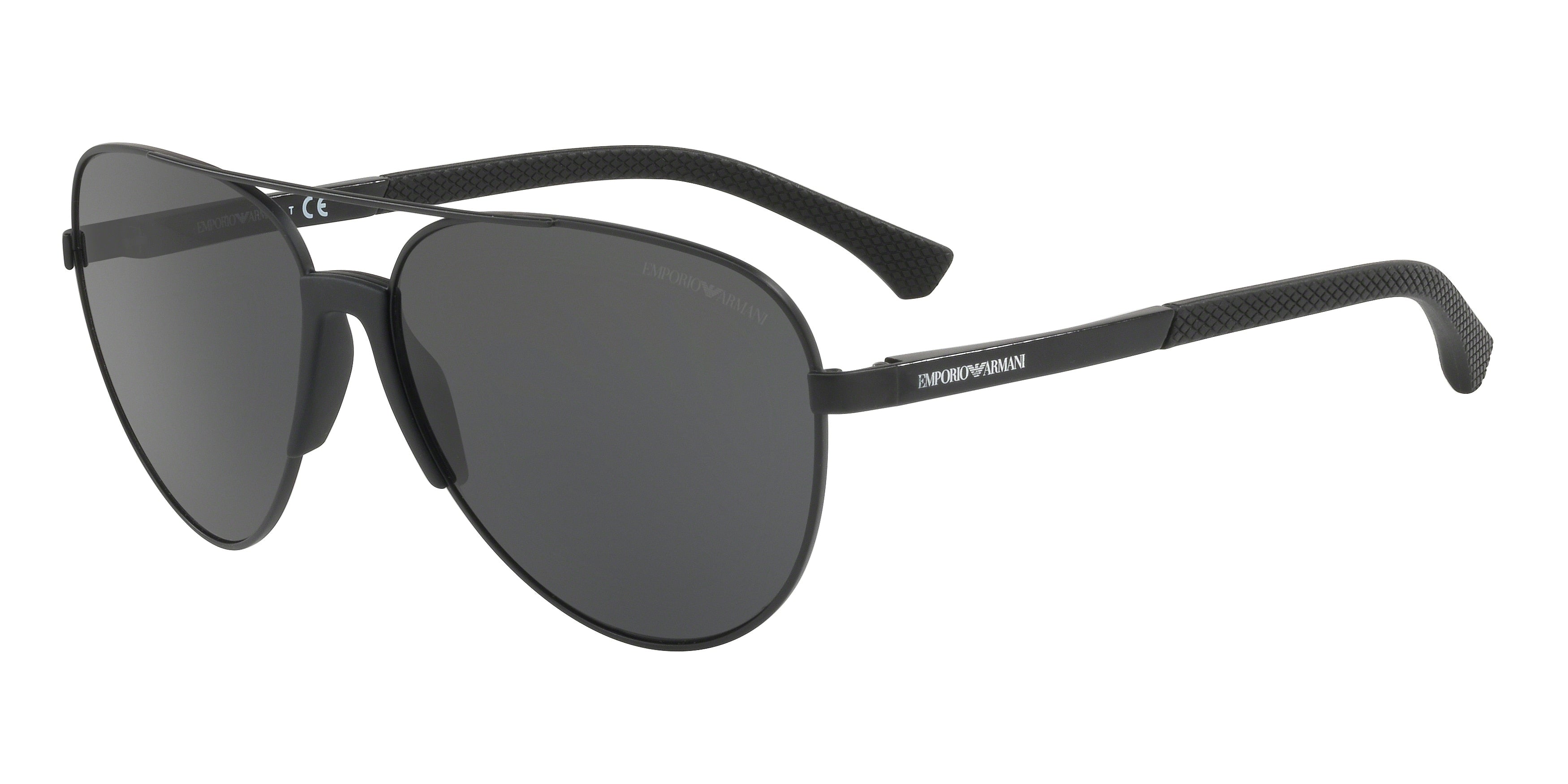 Emporio Armani EA2059 Pilot Sunglasses  320387-Matte Black 61-140-15 - Color Map Black