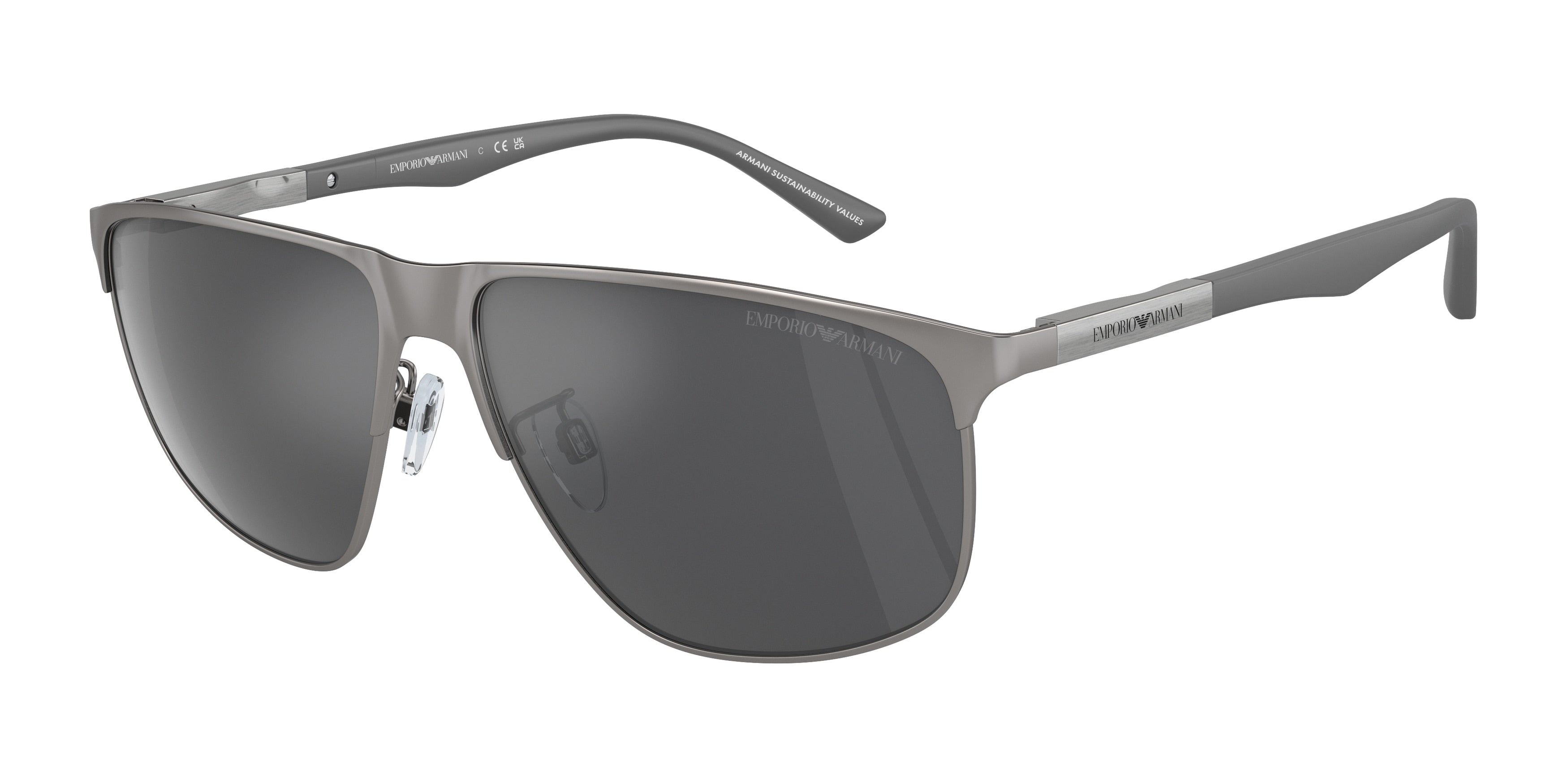 Emporio Armani EA2094 Pillow Sunglasses  30036G-Matte Gunmetal 60-145-14 - Color Map Grey