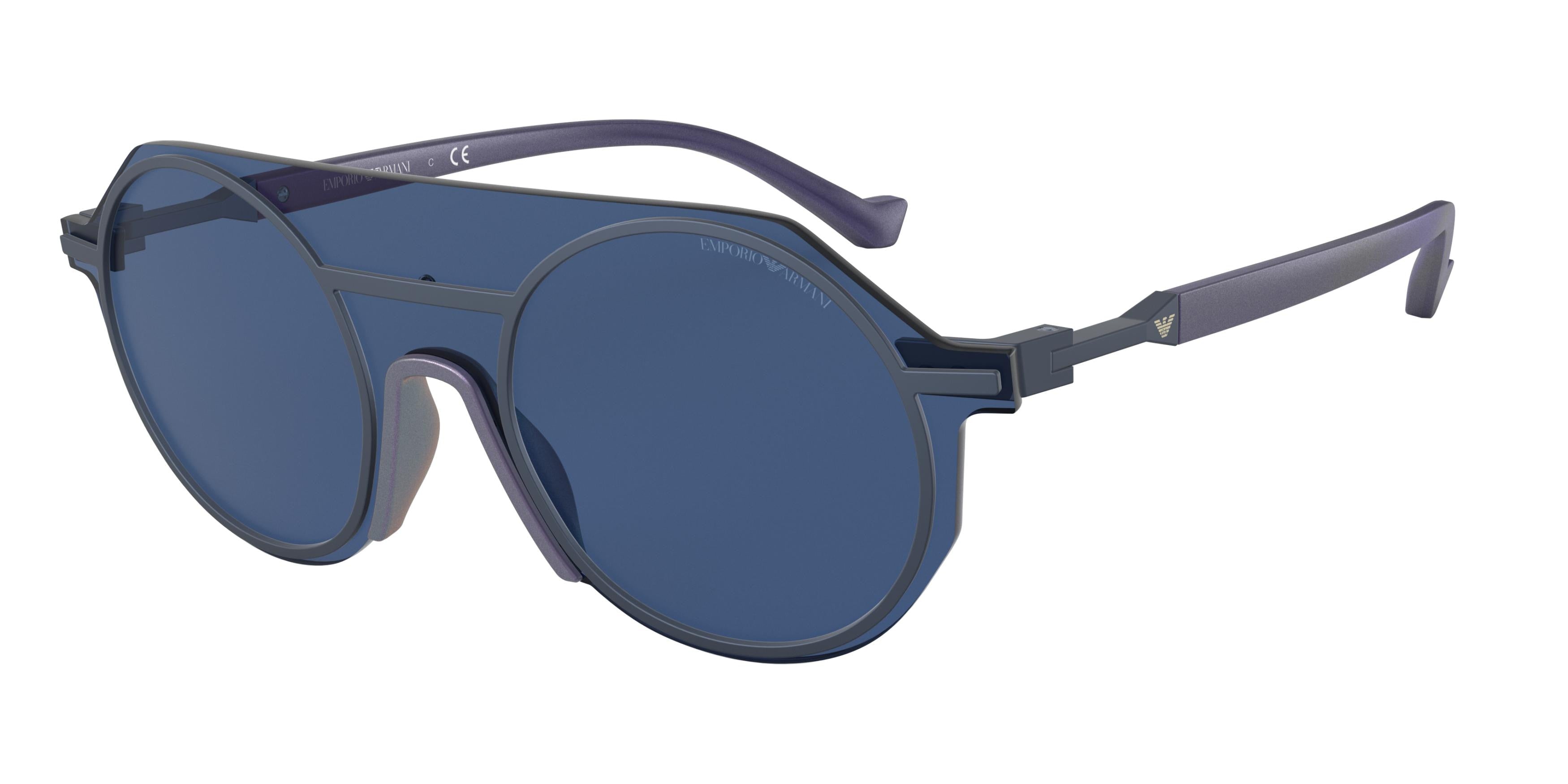 Emporio Armani EA2102 Rectangle Sunglasses  331280-Matte Blue 48-137-148 - Color Map Blue