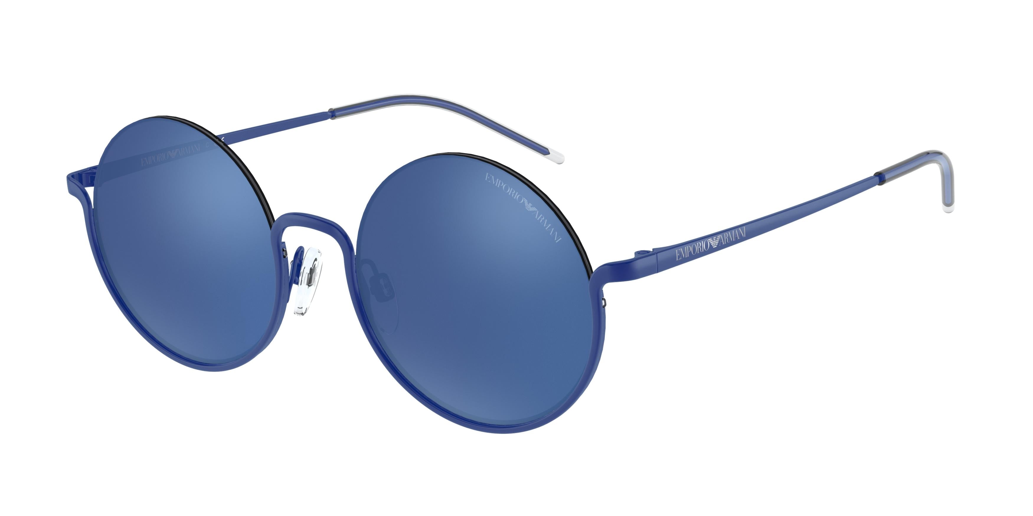 Emporio Armani EA2112 Round Sunglasses  609755-Shiny Blue 50-140-19 - Color Map Blue