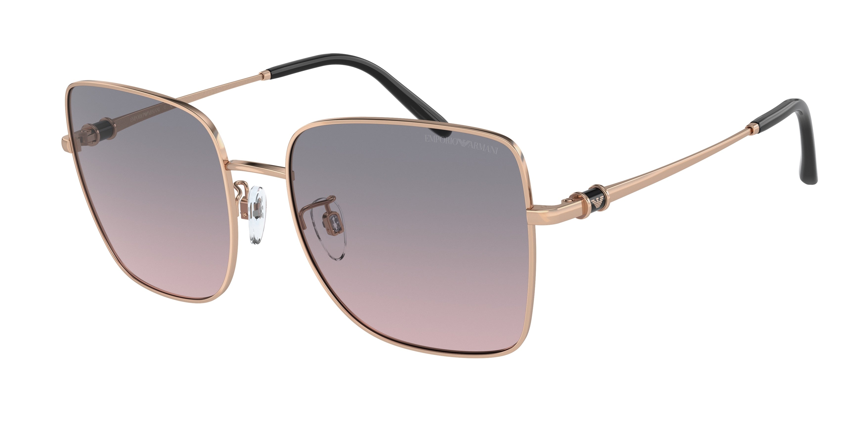 Emporio Armani EA2128D Rectangle Sunglasses  301168-Shiny Rose Gold 56-140-18 - Color Map Gold