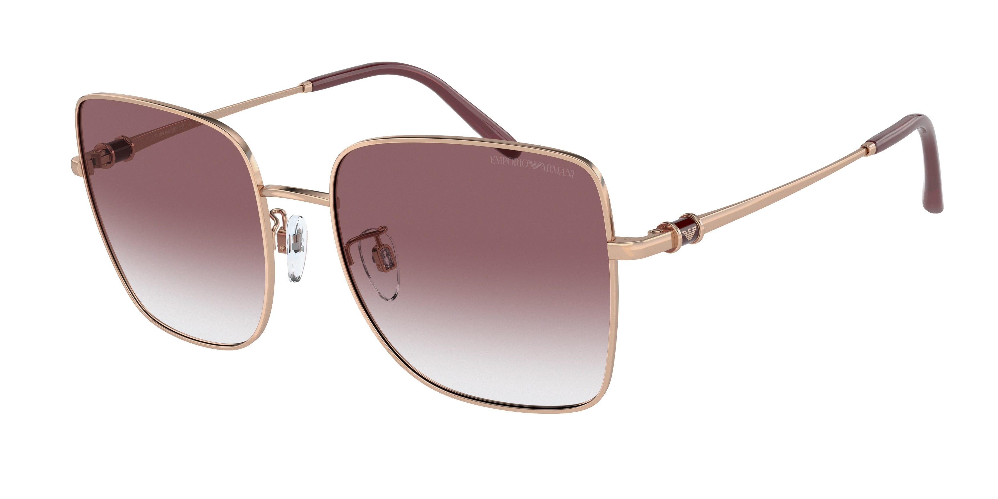 Emporio Armani EA2128D Rectangle Sunglasses  30118H-Shiny Rose Gold 56-140-18 - Color Map Gold