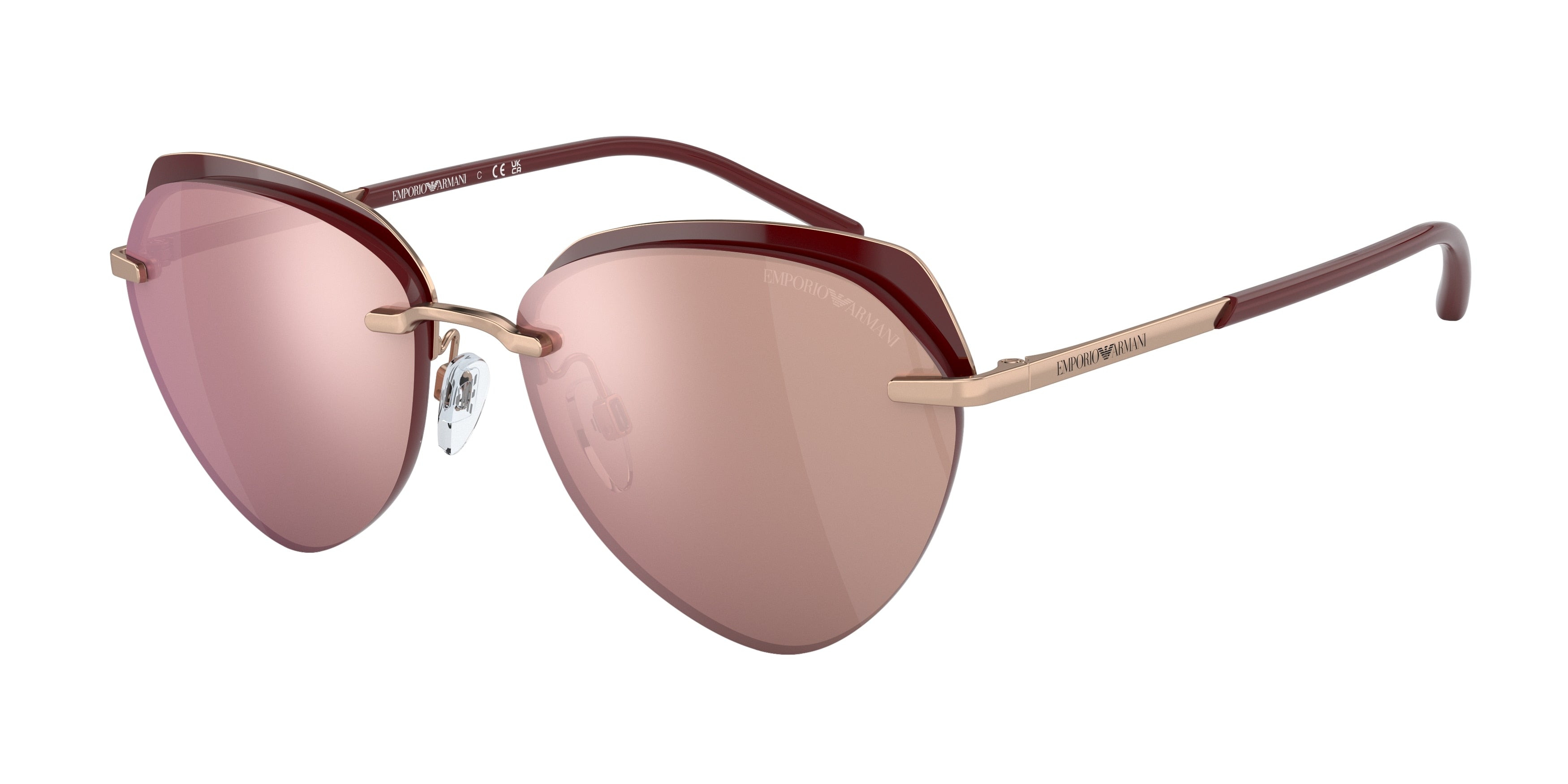 Emporio Armani EA2133 Phantos Sunglasses  30117J-Shiny Rose Gold 57-140-16 - Color Map Gold