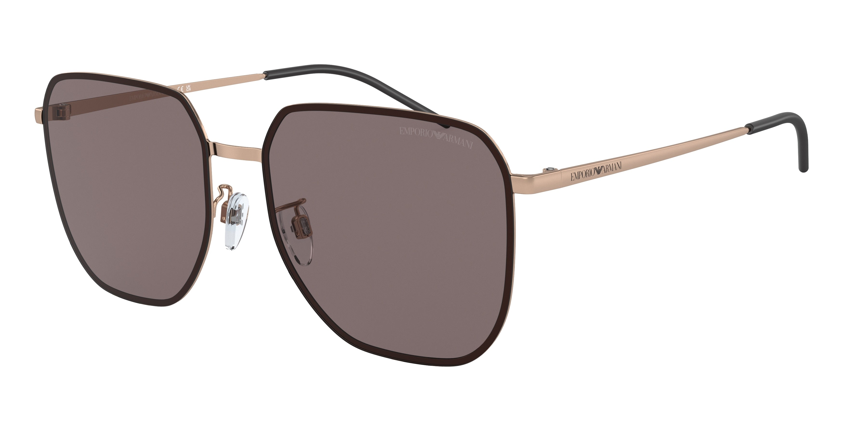 Emporio Armani EA2135D Square Sunglasses  30117N-Shiny Rose Gold 60-145-17 - Color Map Gold