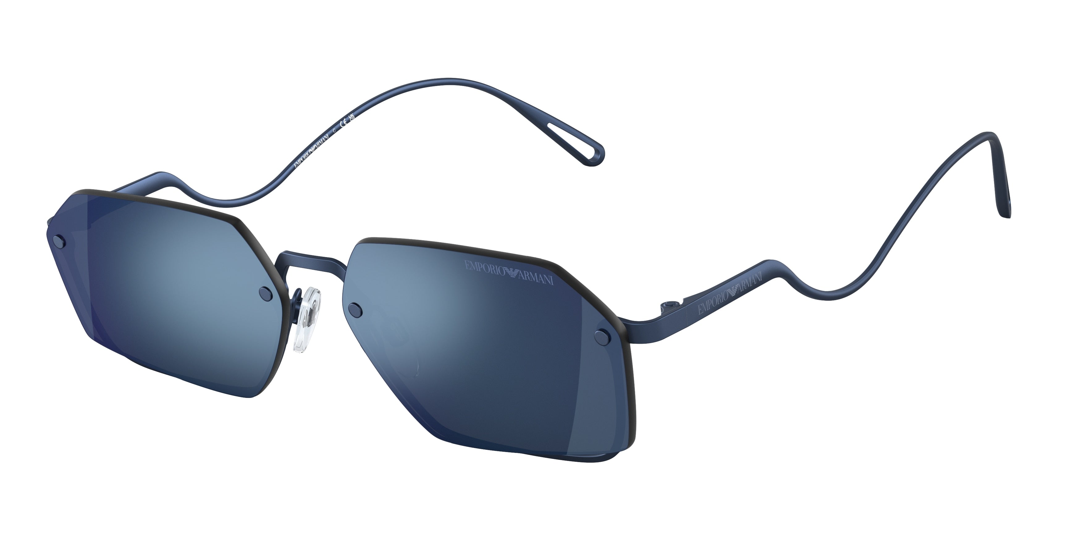 Emporio Armani EA2136 Rectangle Sunglasses  301855-Matte Blue 58-150-14 - Color Map Blue