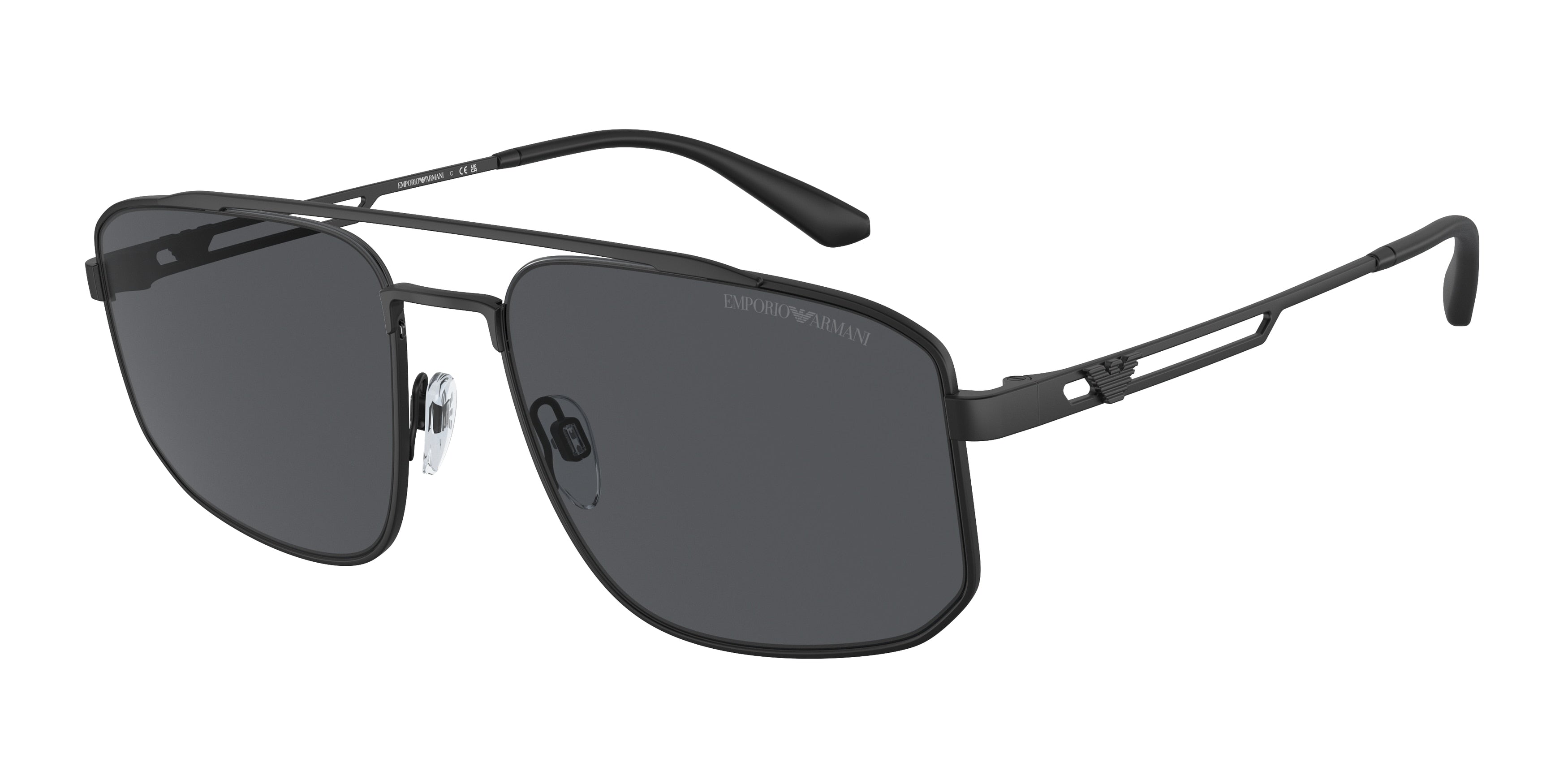 Emporio Armani EA2139 Rectangle Sunglasses  300187-Matte Black 57-145-18 - Color Map Black