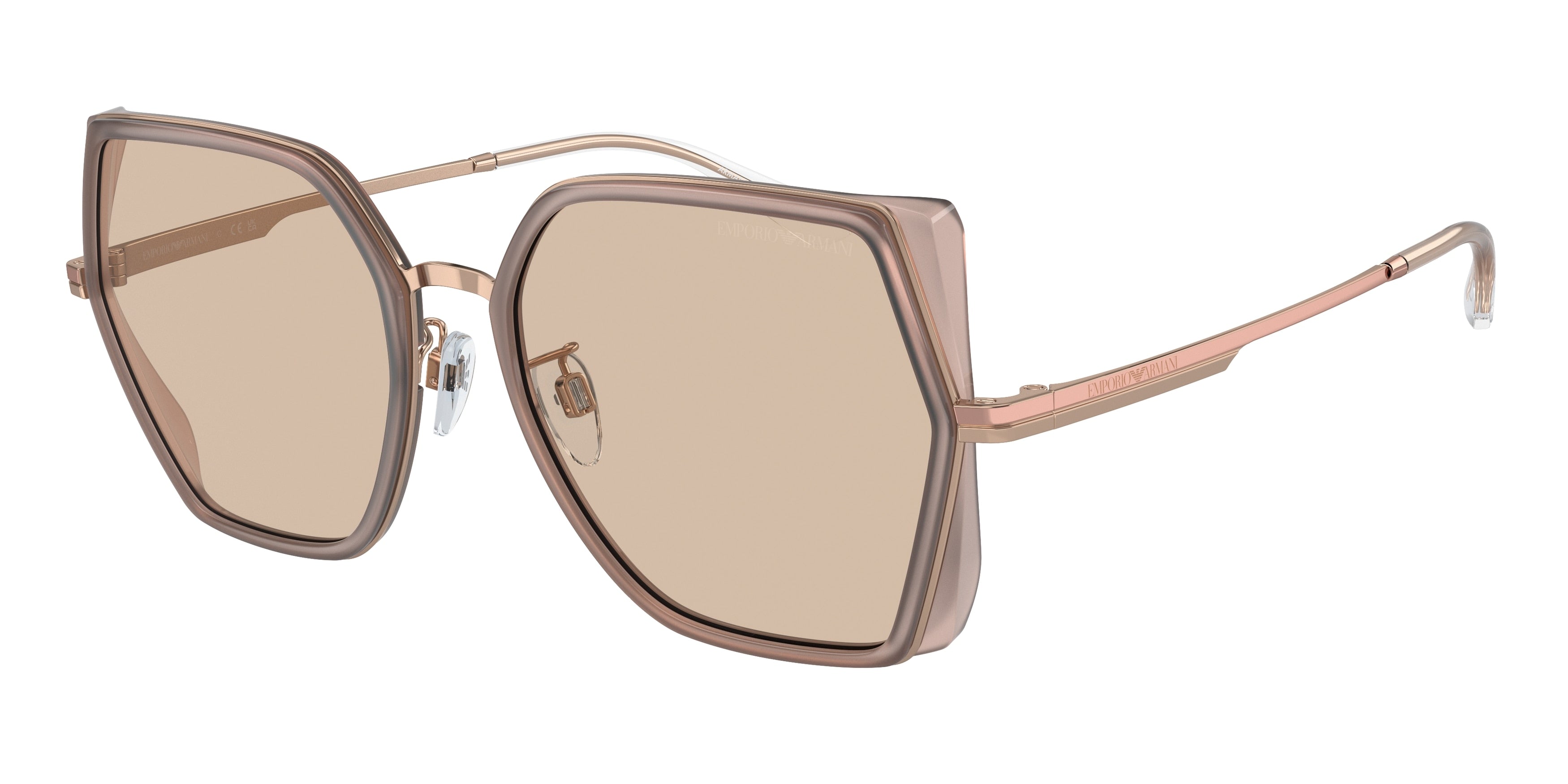 Emporio Armani EA2142D Square Sunglasses  301193-Opaline Pink/Rose Gold 56-145-19 - Color Map Pink