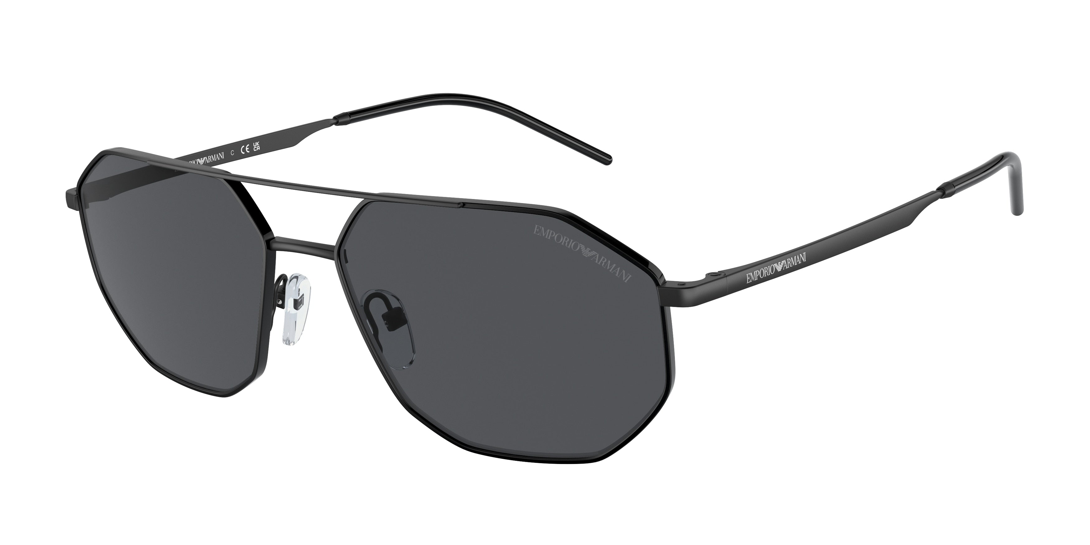 Emporio Armani EA2147 Irregular Sunglasses  300187-Matte Black 58-145-16 - Color Map Black