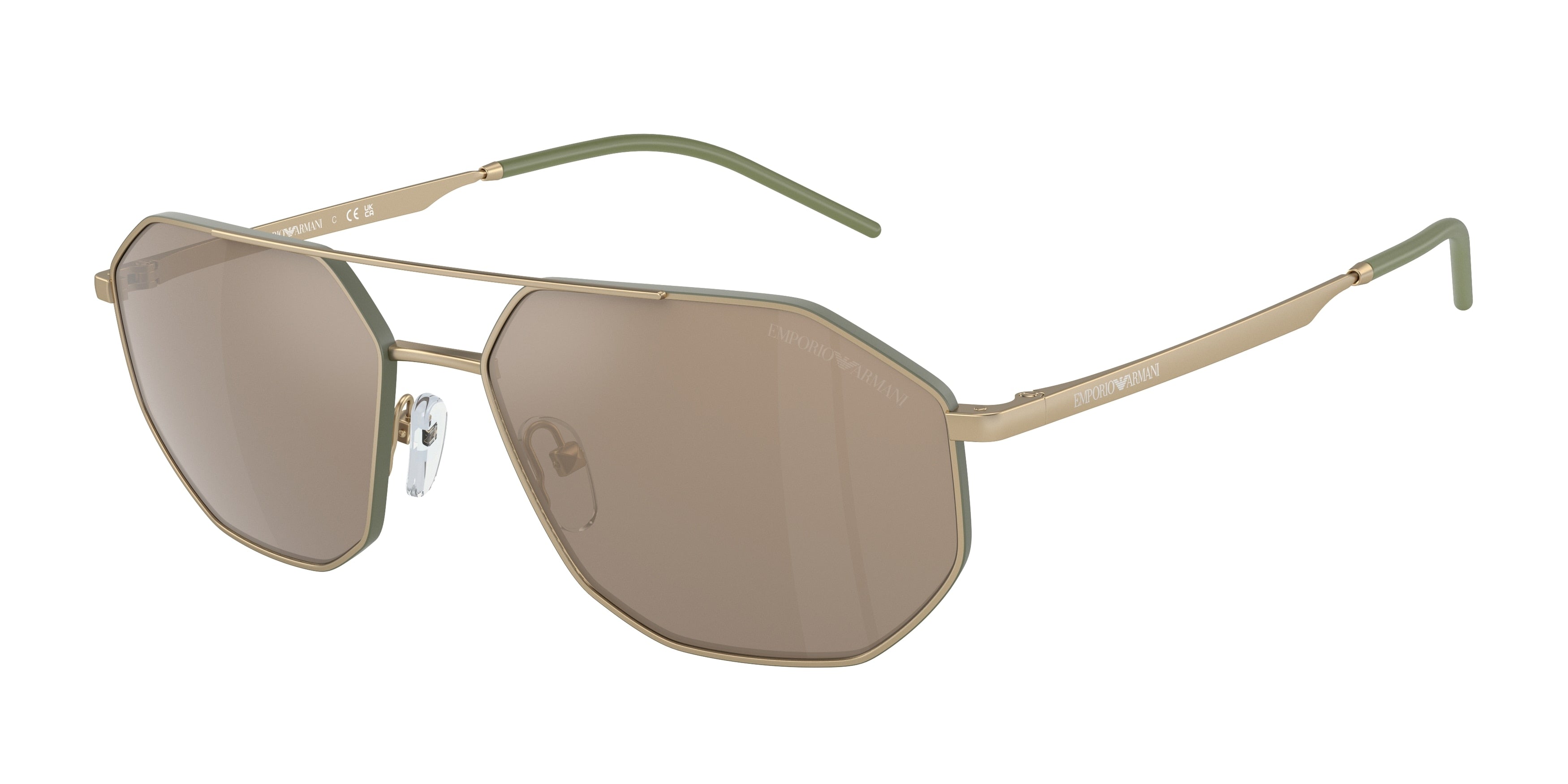 Emporio Armani EA2147 Irregular Sunglasses  30025A-Matte Gold 58-145-16 - Color Map Gold