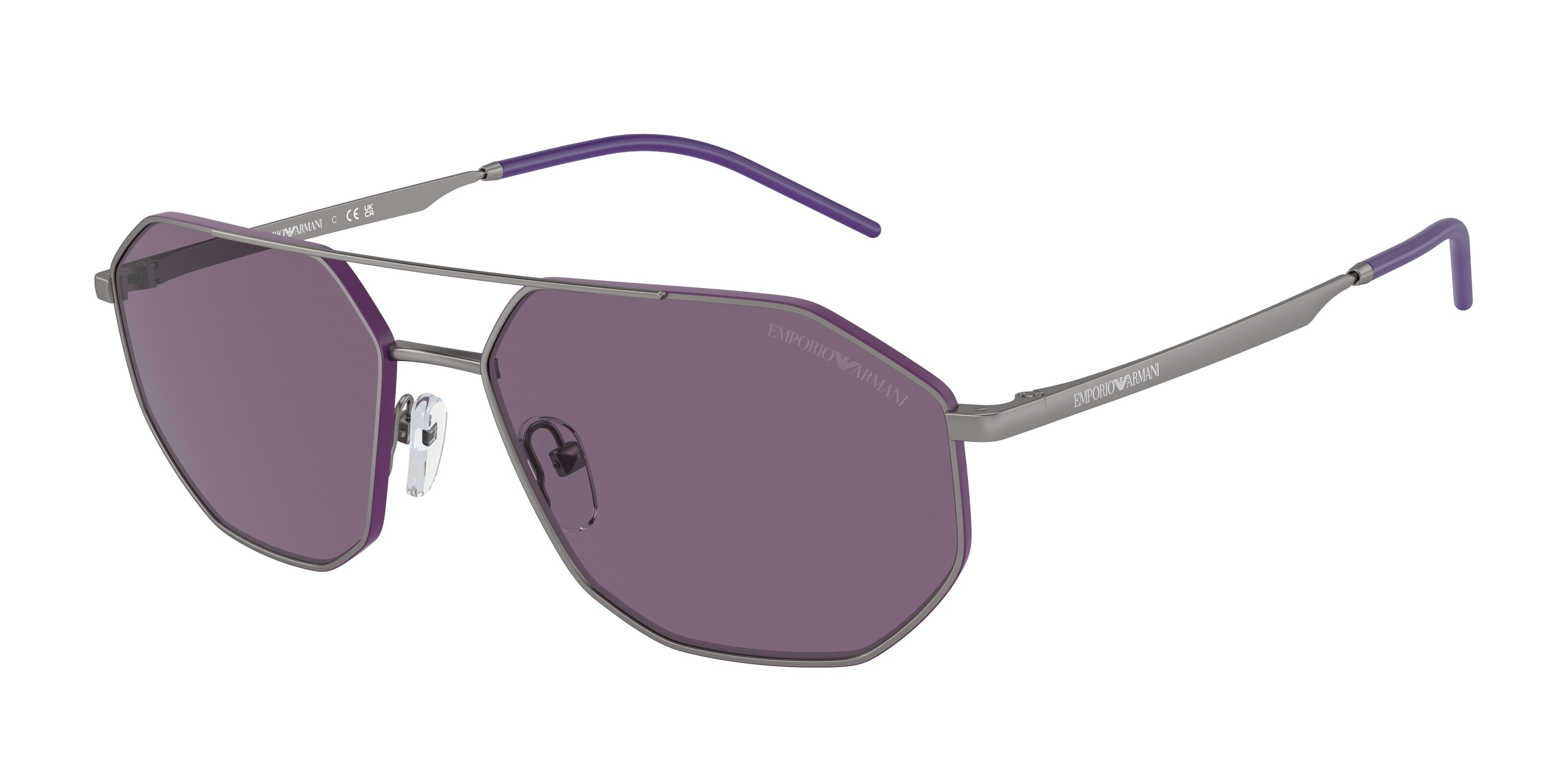 Emporio Armani EA2147 Irregular Sunglasses  30031A-Matte Gunmetal 58-145-16 - Color Map Grey