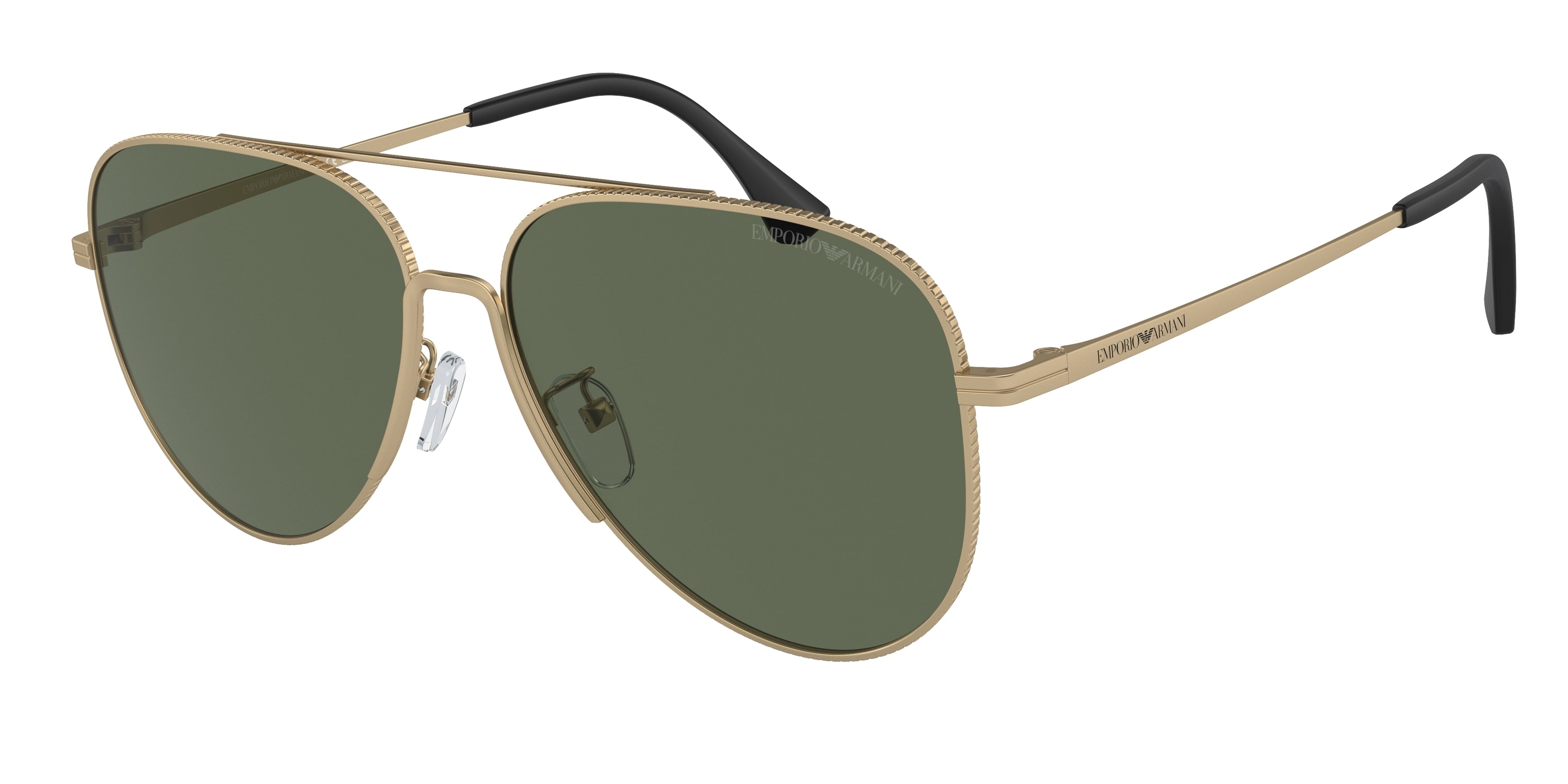 Emporio Armani EA2149D Pilot Sunglasses  300271-Matte Pale Gold 60-145-15 - Color Map Gold