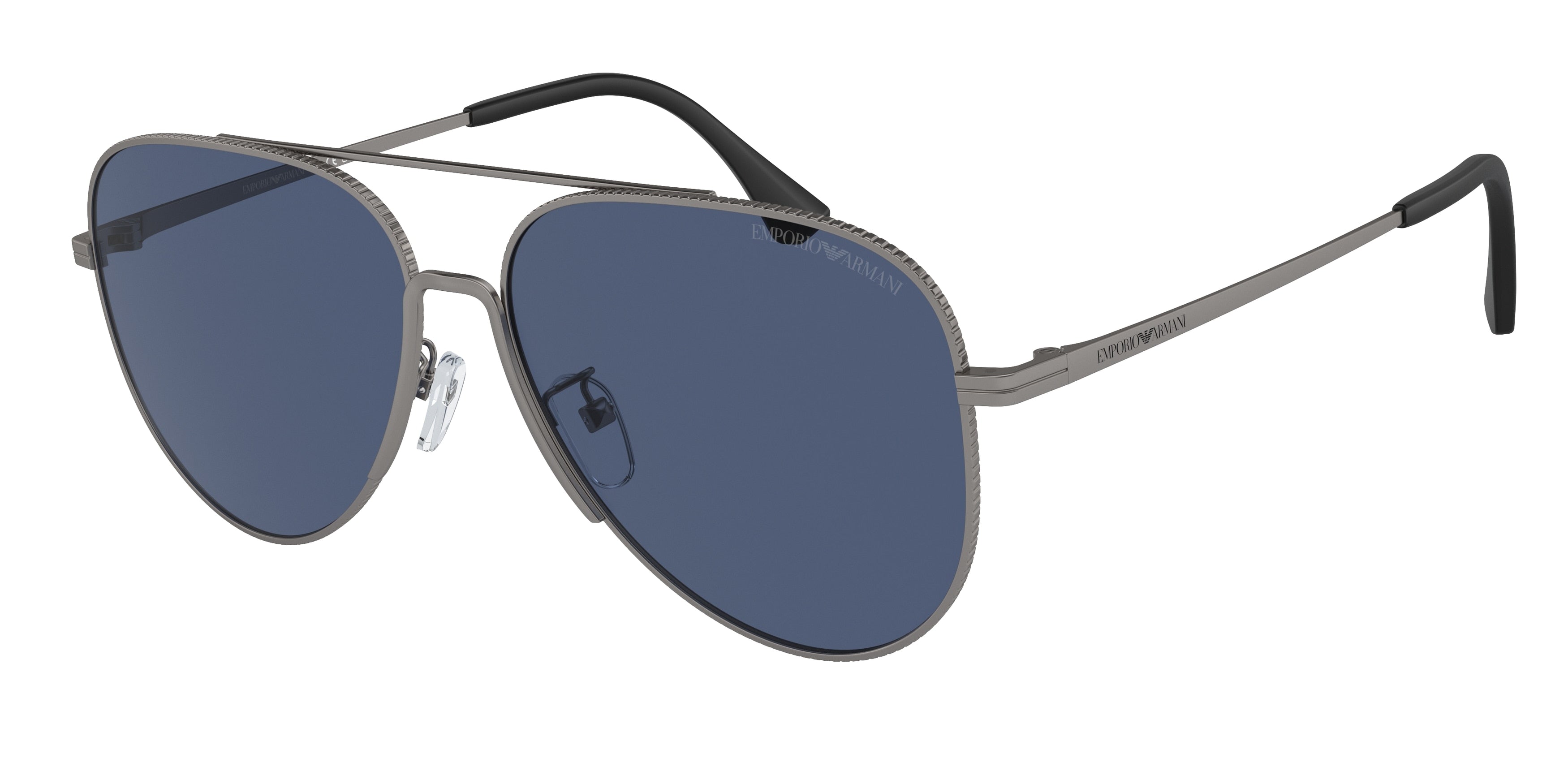 Emporio Armani EA2149D Pilot Sunglasses  300380-Matte Gunmetal 60-145-15 - Color Map Grey