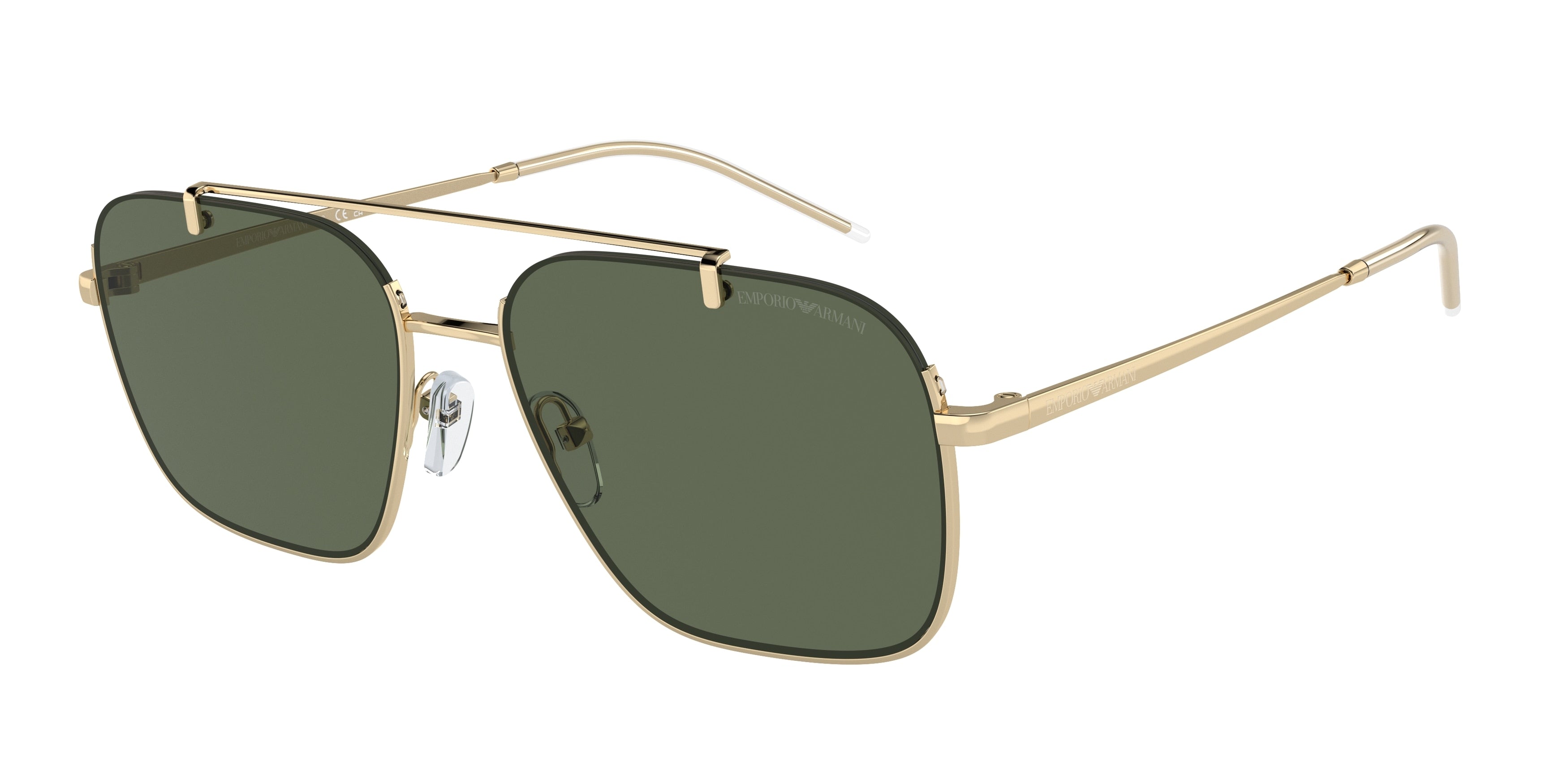 Emporio Armani EA2150 Rectangle Sunglasses  301371-Shiny Pale Gold 57-145-17 - Color Map Gold