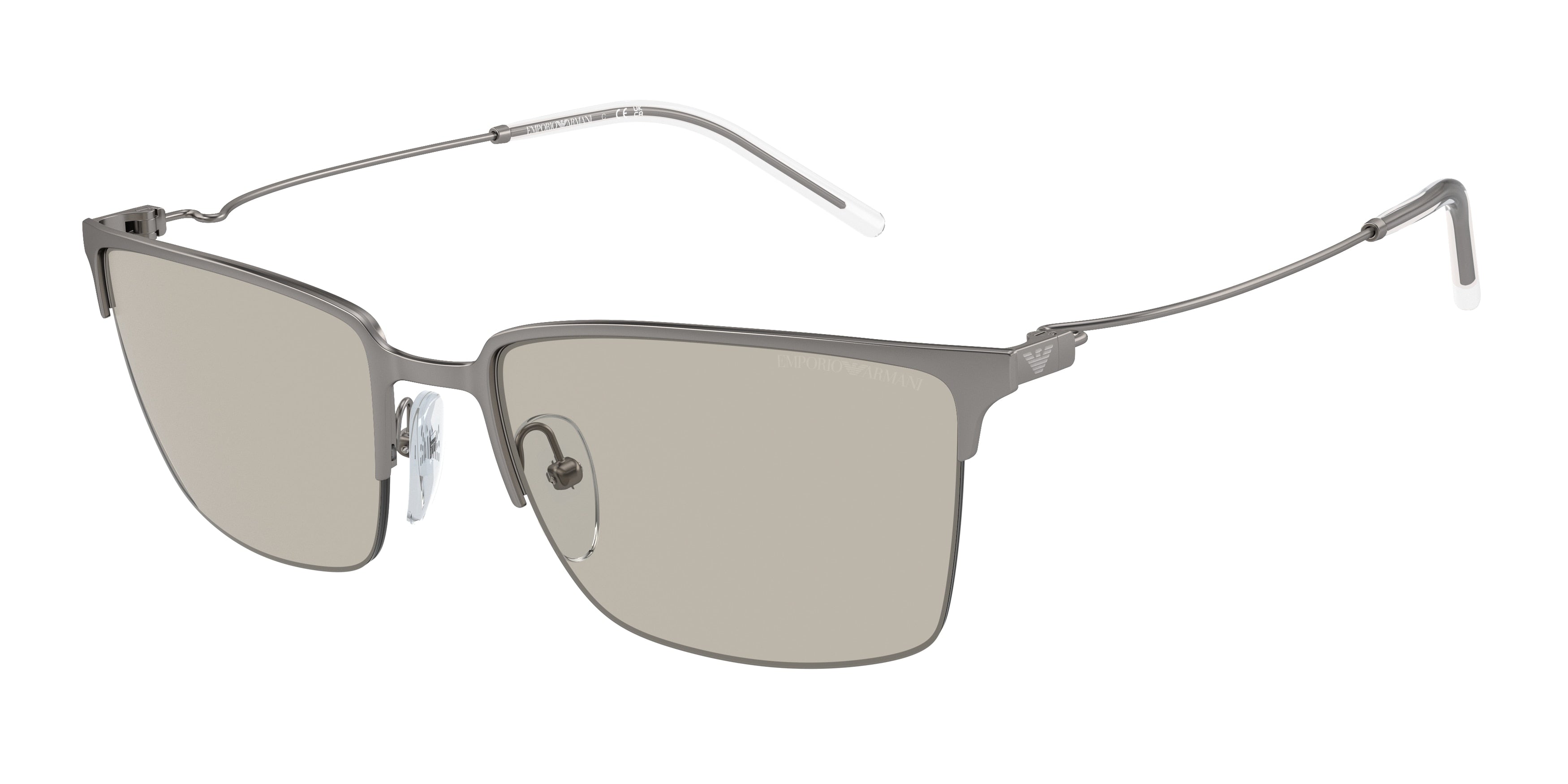 Emporio Armani EA2155 Square Sunglasses  3003/3-Matte Gunmetal 58-145-19 - Color Map Grey