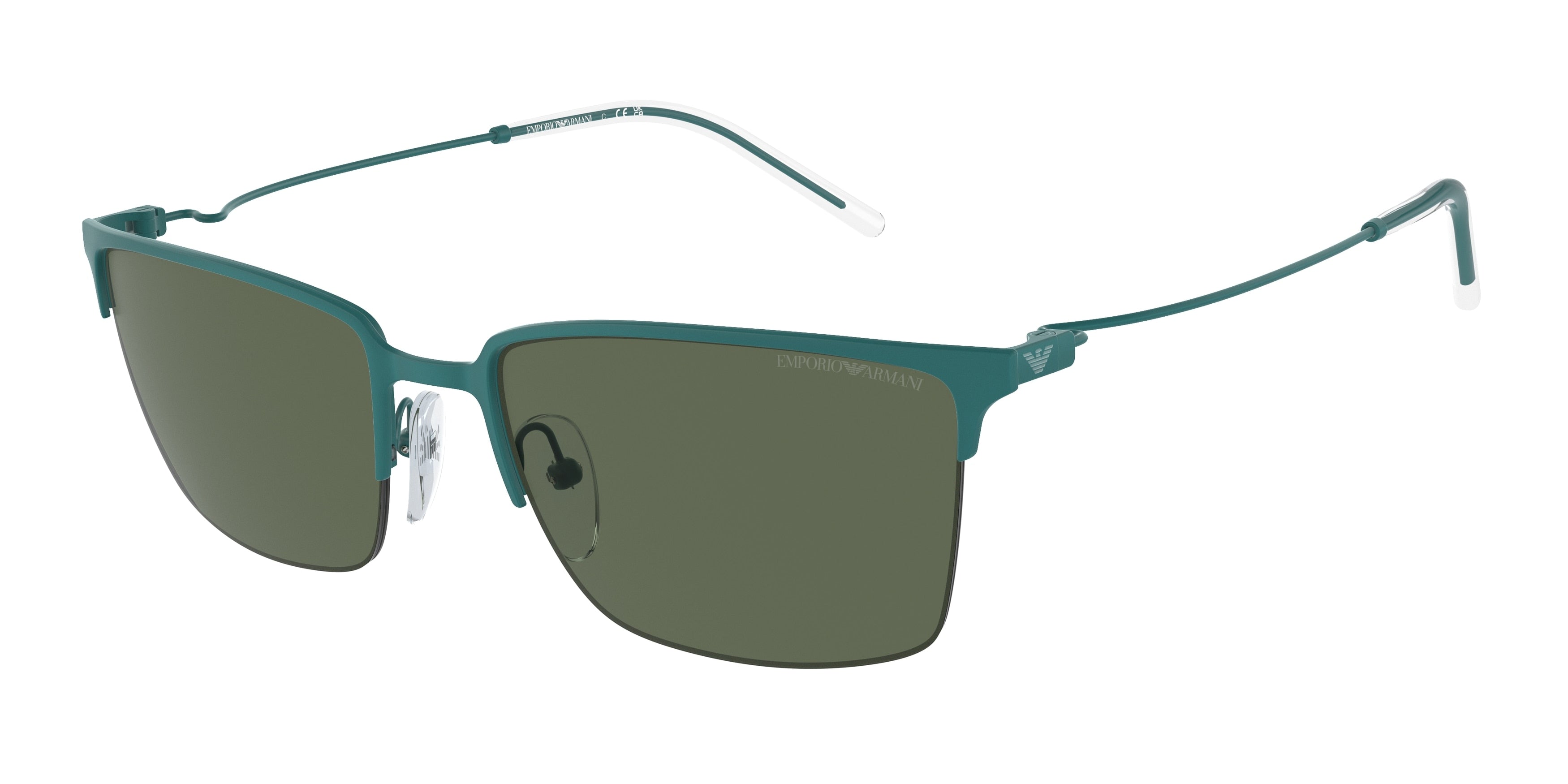 Emporio Armani EA2155 Square Sunglasses  337971-Matte Alpine Green 58-145-19 - Color Map Green