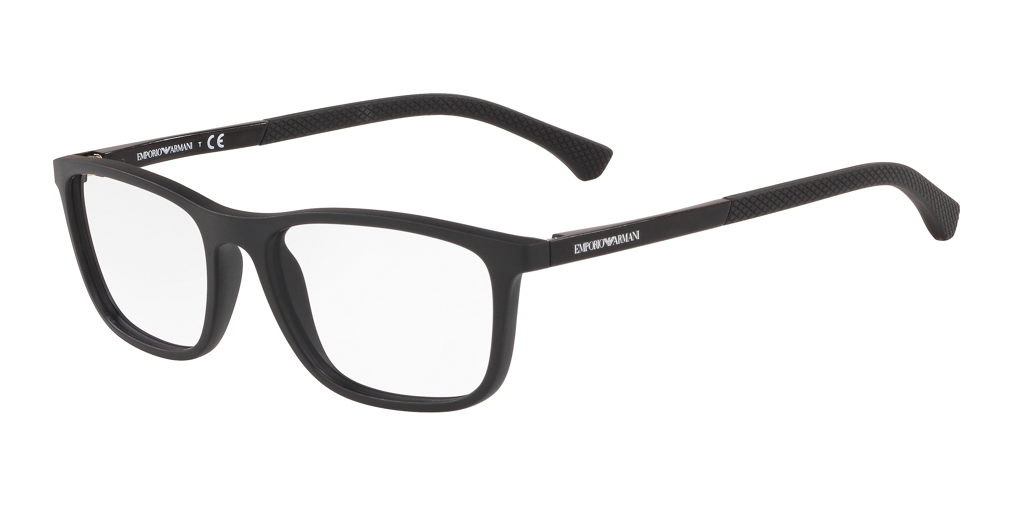 Emporio Armani EA3069 Rectangle Eyeglasses  5001-Matte Black 53-140-17 - Color Map Black