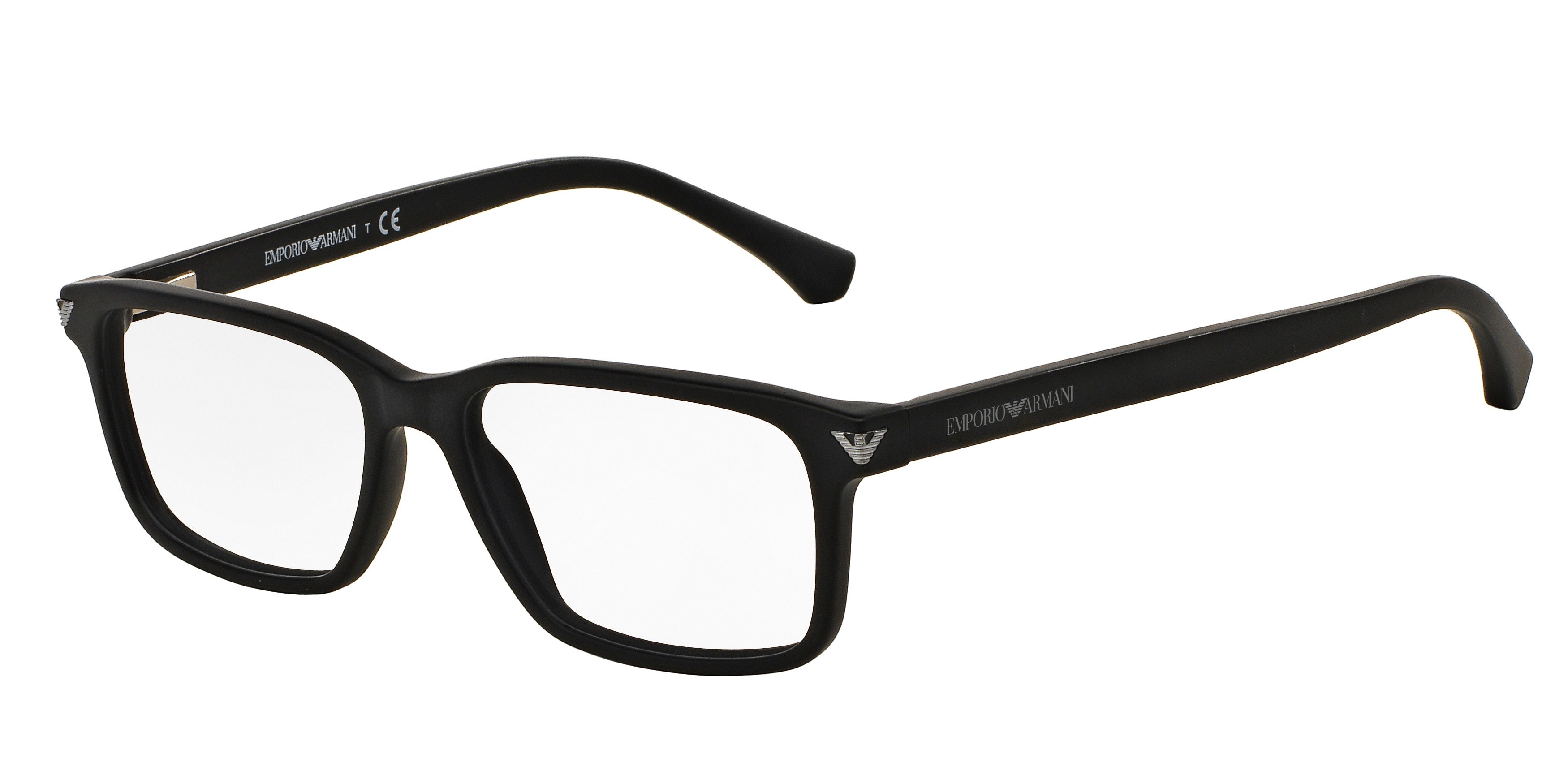 Emporio Armani EA3072F Rectangle Eyeglasses  5042-Matte Black 56-140-16 - Color Map Black