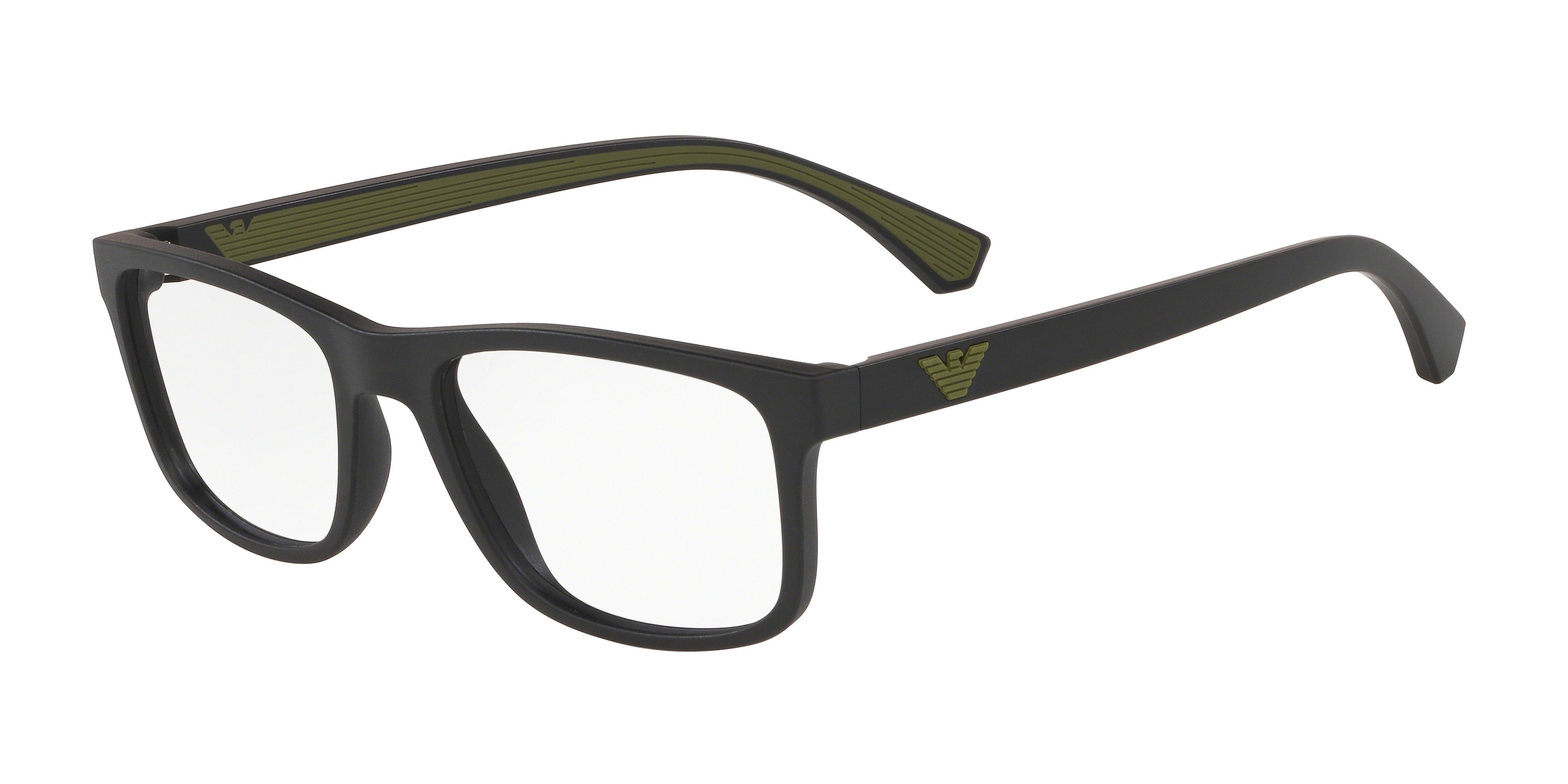 Emporio Armani EA3147 Rectangle Eyeglasses  5042-Matte Black 55-142-18 - Color Map Black