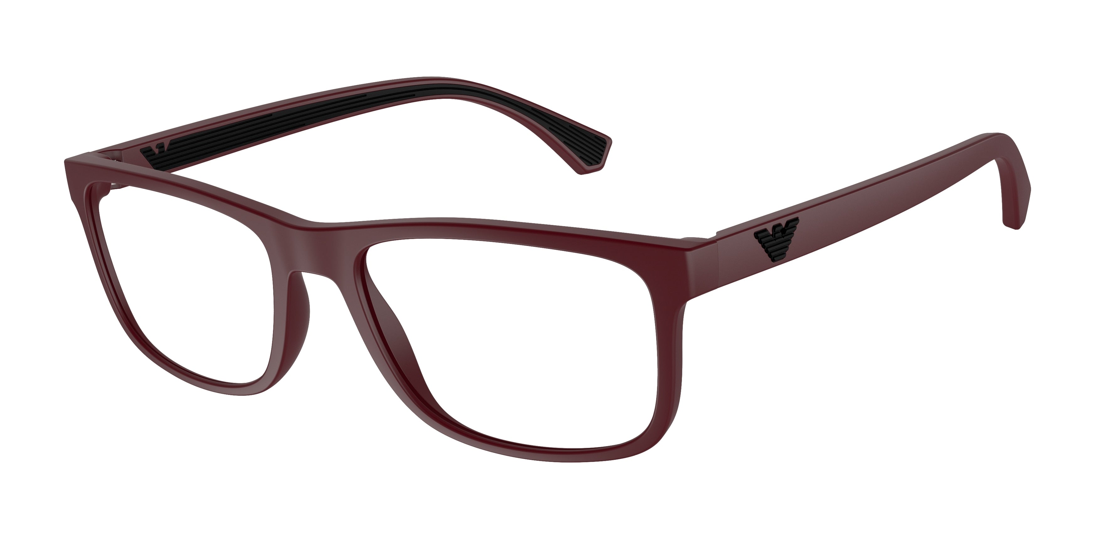 Emporio Armani EA3147 Rectangle Eyeglasses  5261-Matte Bordeaux 55-142-18 - Color Map Red