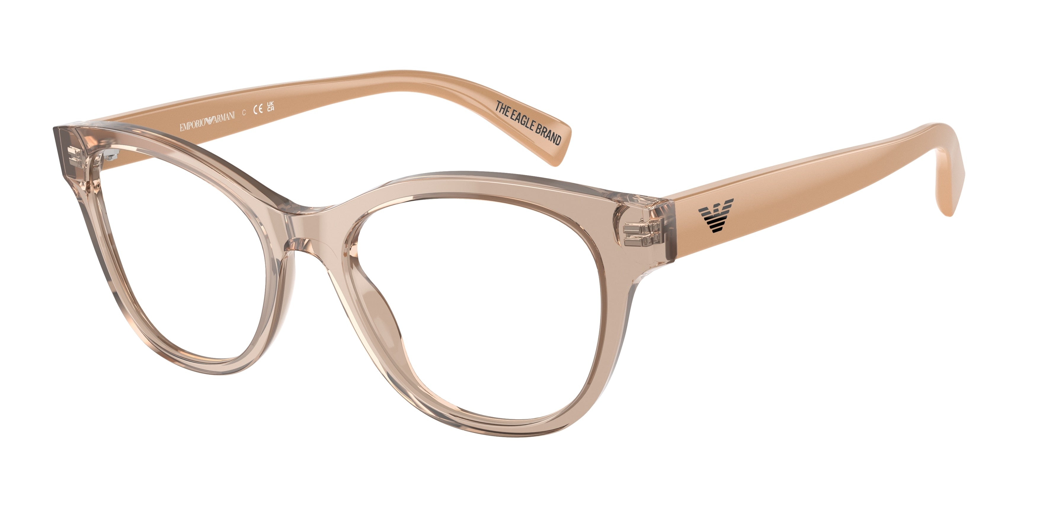 Emporio Armani EA3162 Cat Eye Eyeglasses  5850-Transparent Tundra 52-140-18 - Color Map Brown