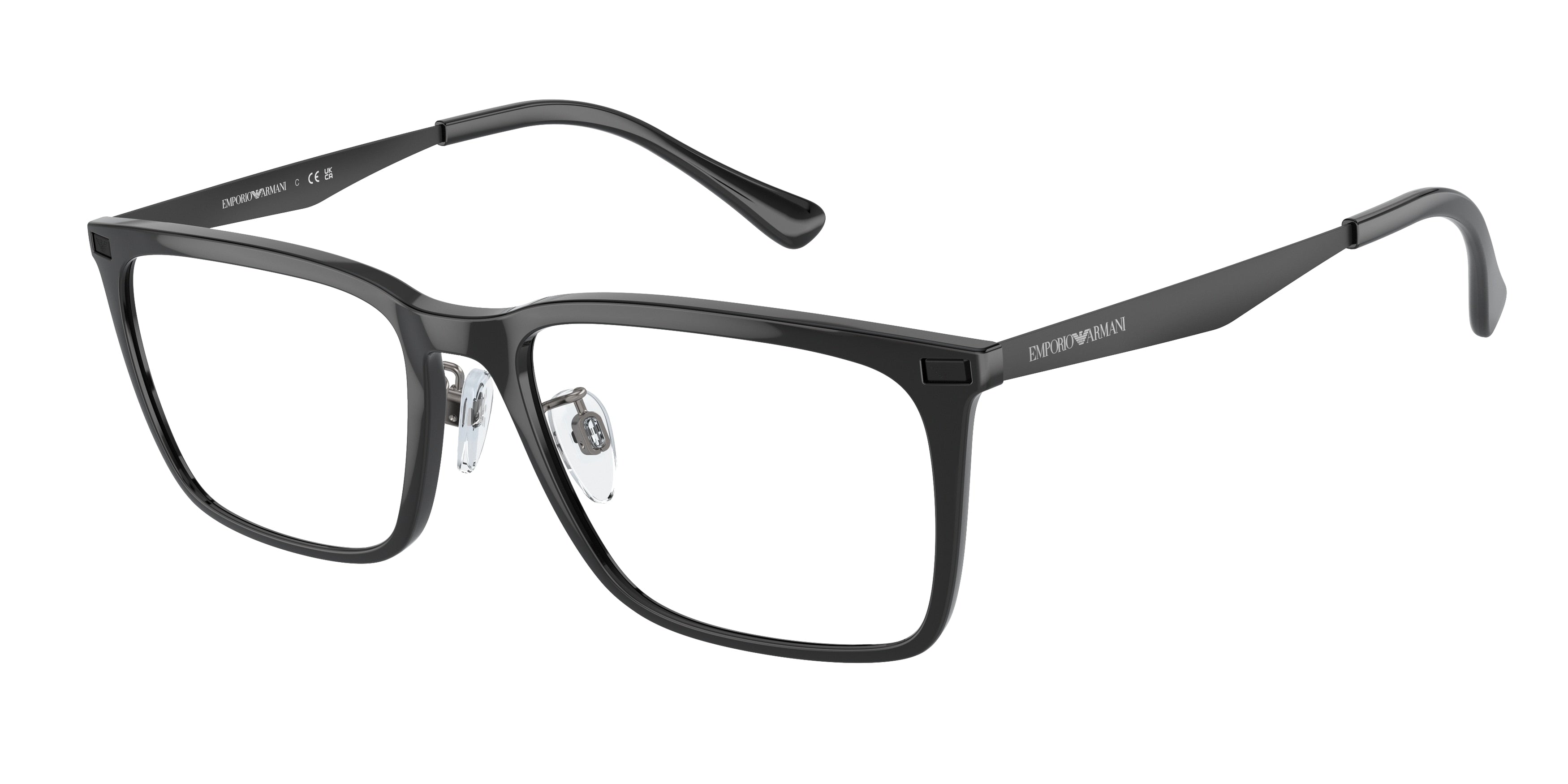 Emporio Armani EA3169F Rectangle Eyeglasses  5017-Shiny Black 55-150-17 - Color Map Black