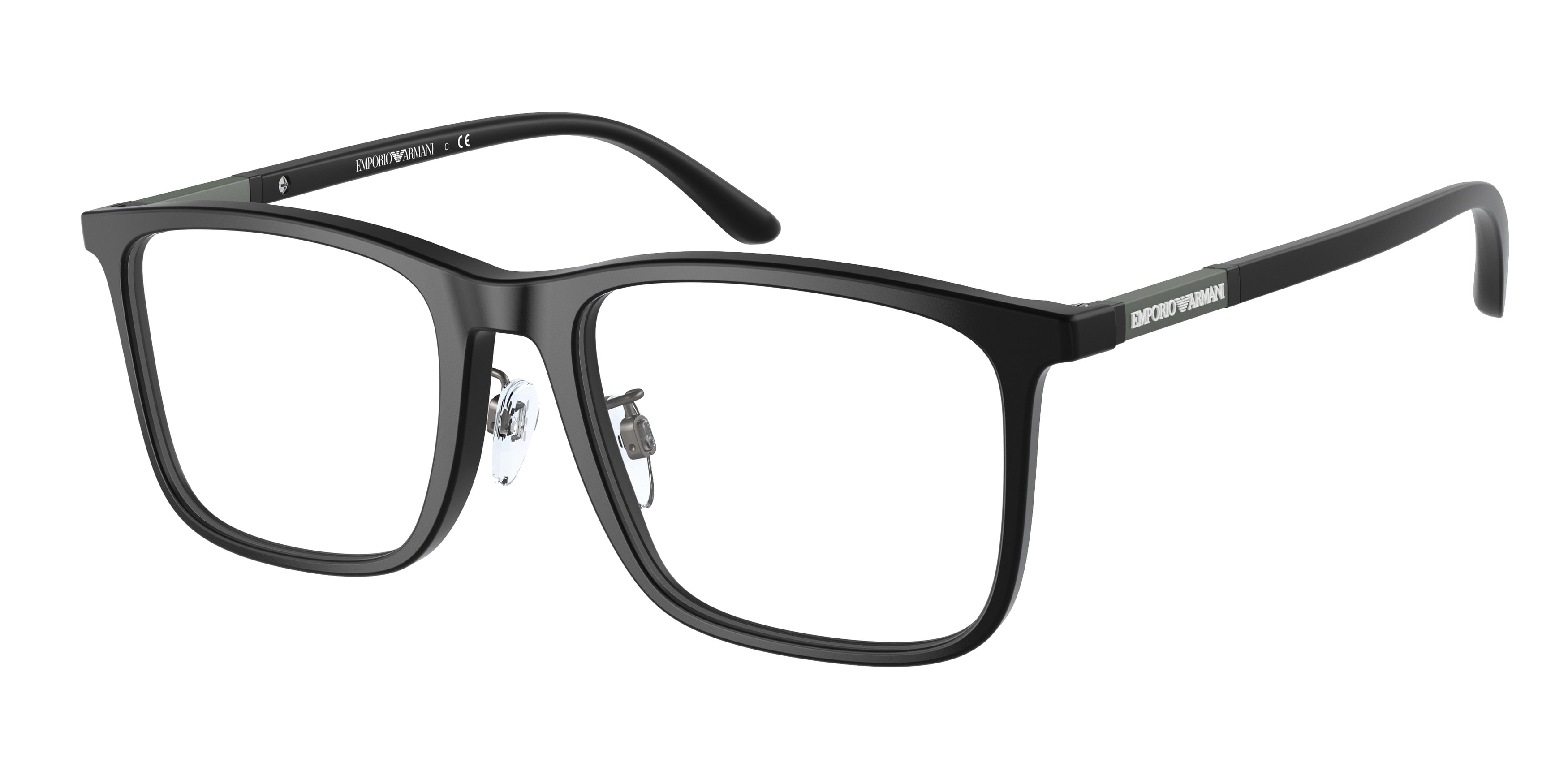 Emporio Armani EA3181F Rectangle Eyeglasses  5042-Matte Black 55-145-19 - Color Map Black