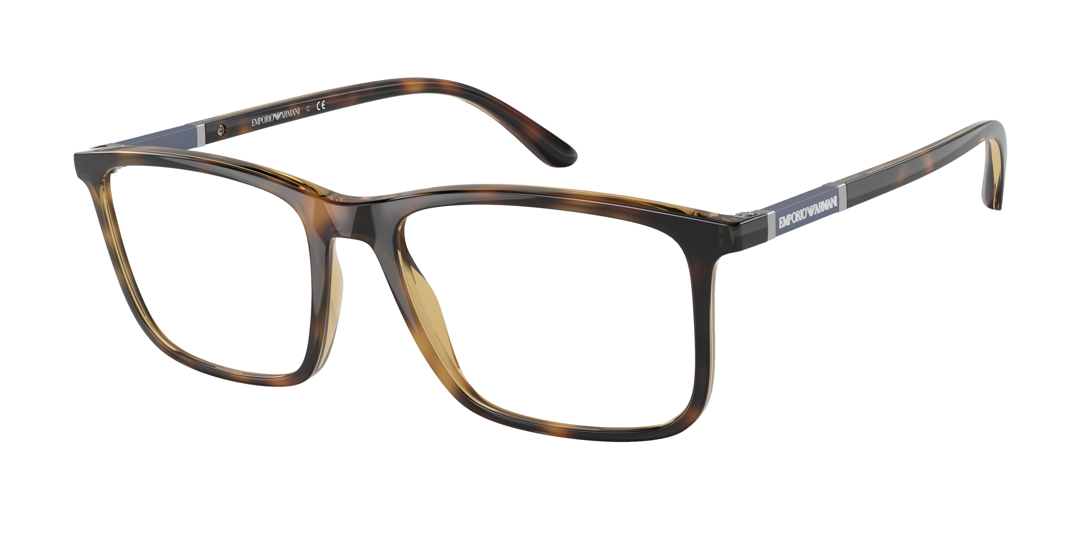 Emporio Armani EA3181 Rectangle Eyeglasses  5026-Shiny Havana 52-145-18 - Color Map Tortoise