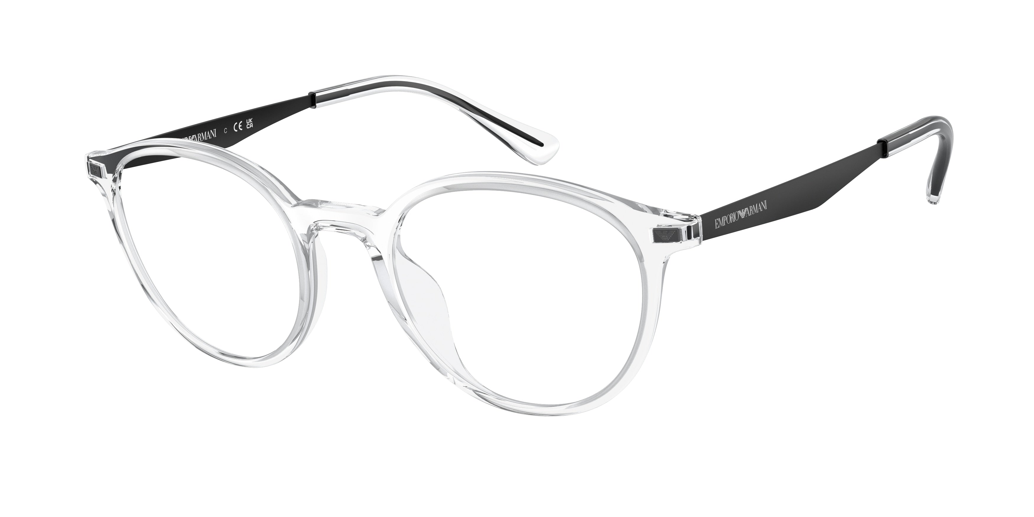 Emporio Armani EA3188U Phantos Eyeglasses  5893-Shiny Crystal 51-150-20 - Color Map Transparent