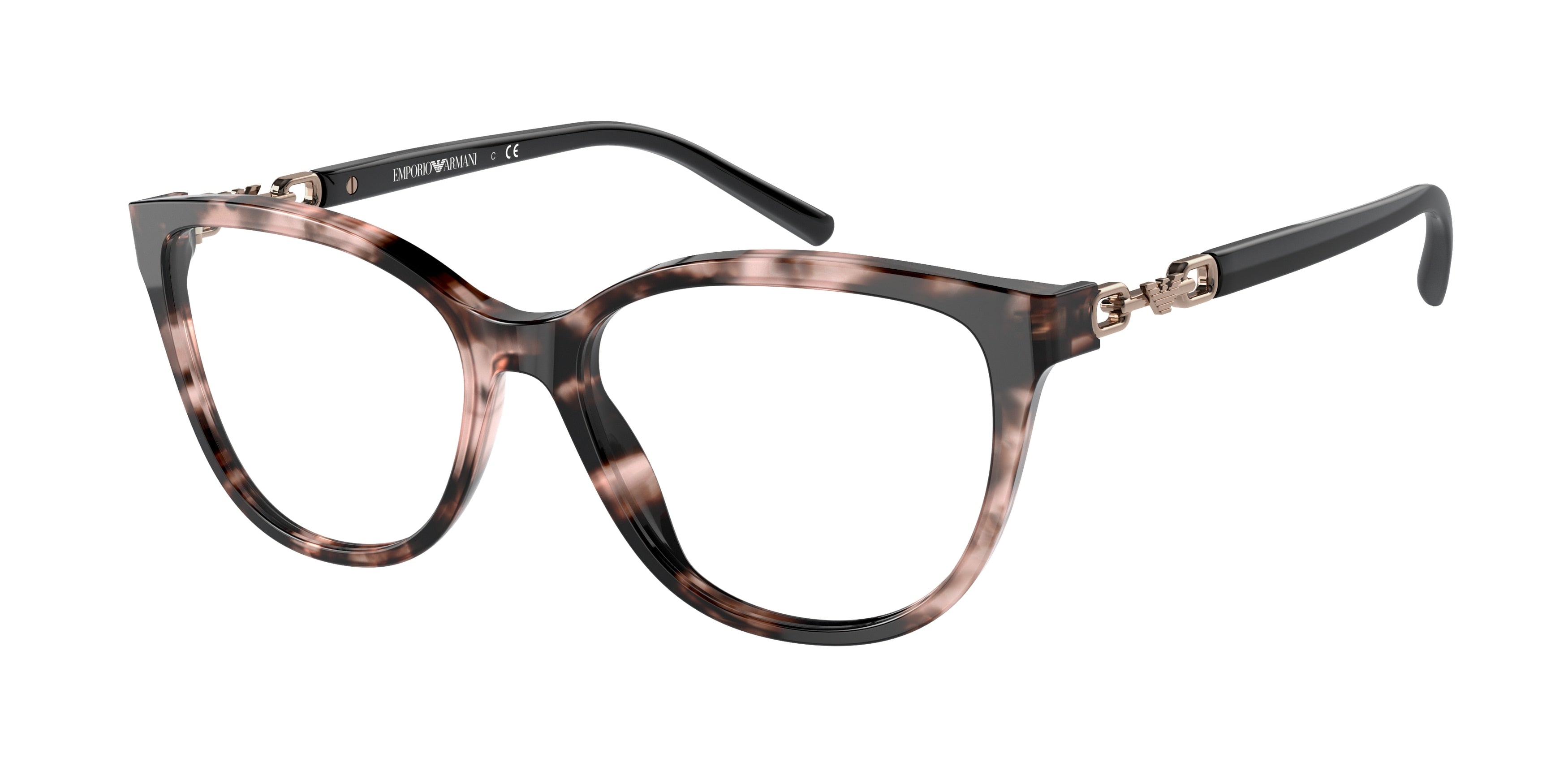 Emporio Armani EA3190 Pillow Eyeglasses  5410-Pink Havana 53-140-16 - Color Map Tortoise