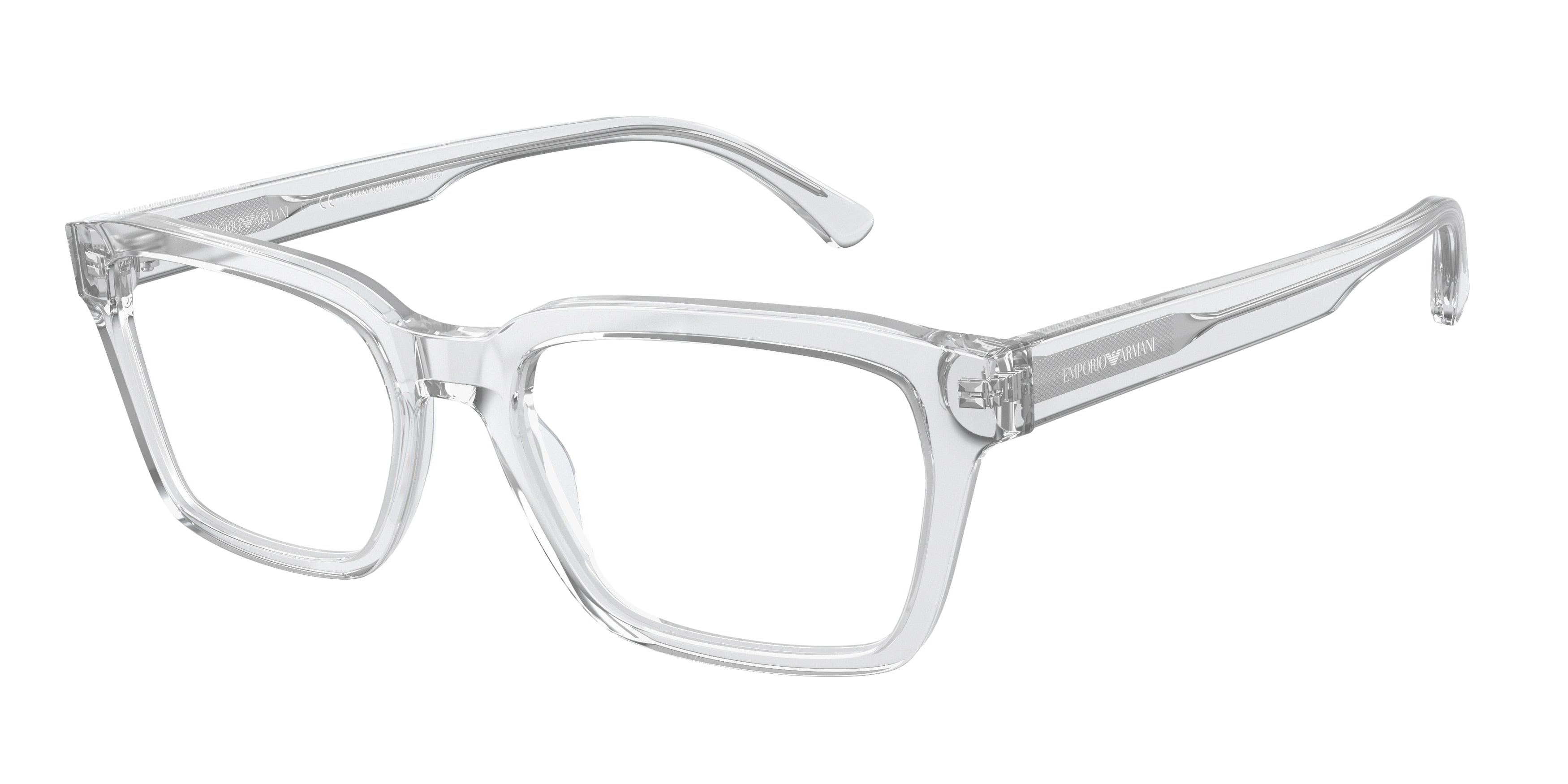 Emporio Armani EA3192 Rectangle Eyeglasses  5882-Crystal 55-145-18 - Color Map Transparent