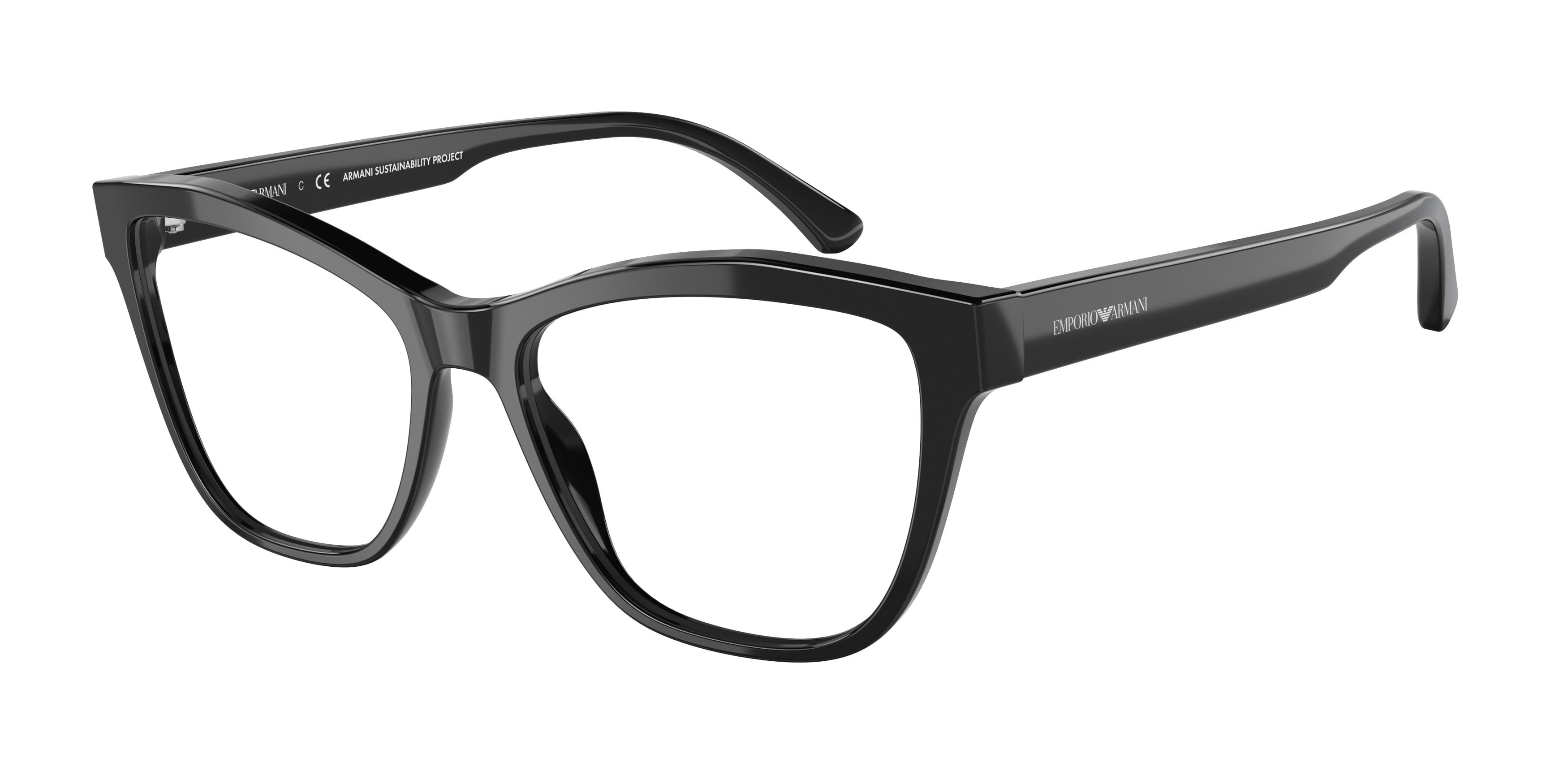 Emporio Armani EA3193 Cat Eye Eyeglasses  5875-Shiny Black 54-140-16 - Color Map Black