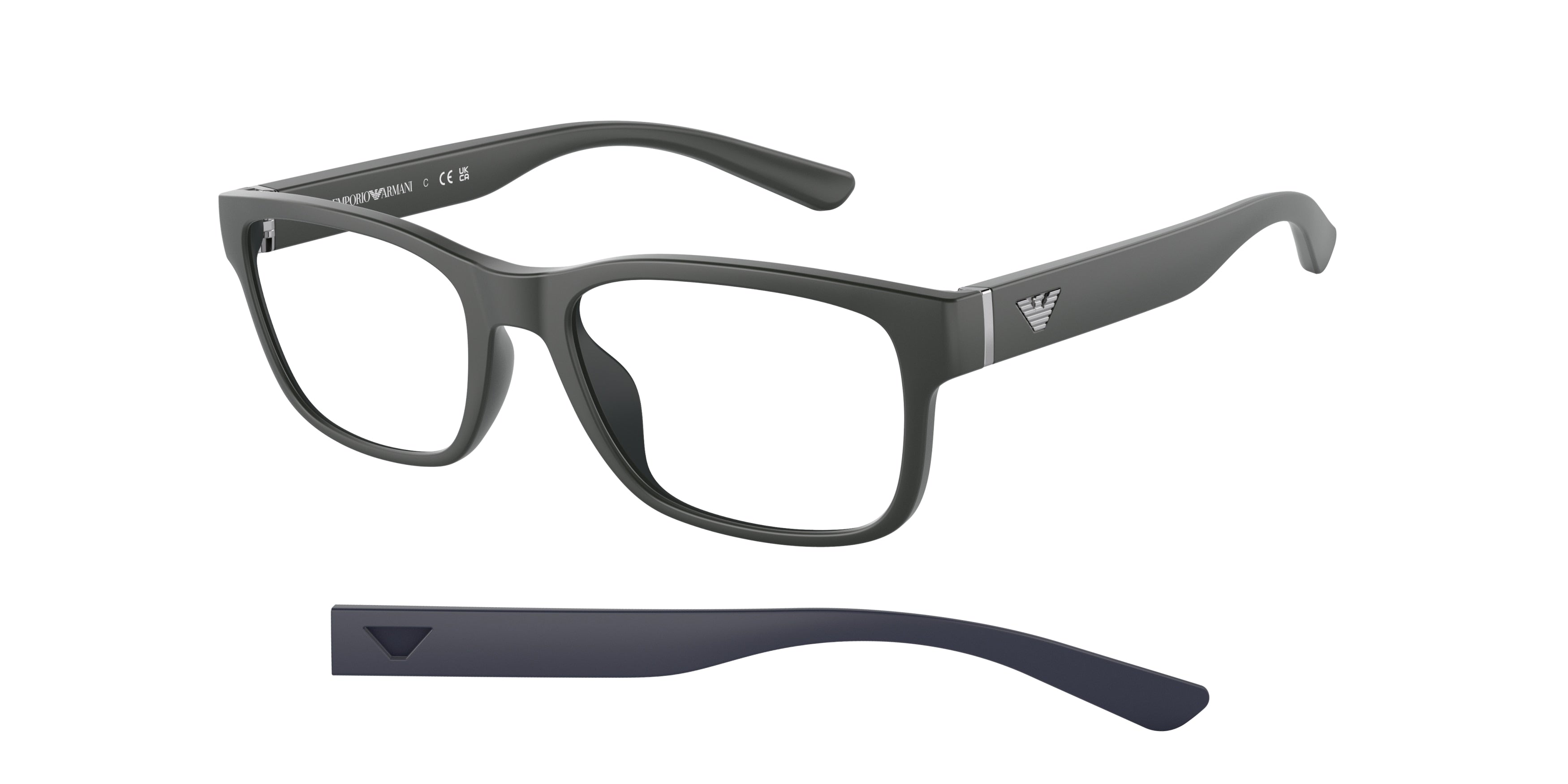 Emporio Armani EA3201U Pillow Eyeglasses  5437-Matte Grey 55-145-19 - Color Map Grey