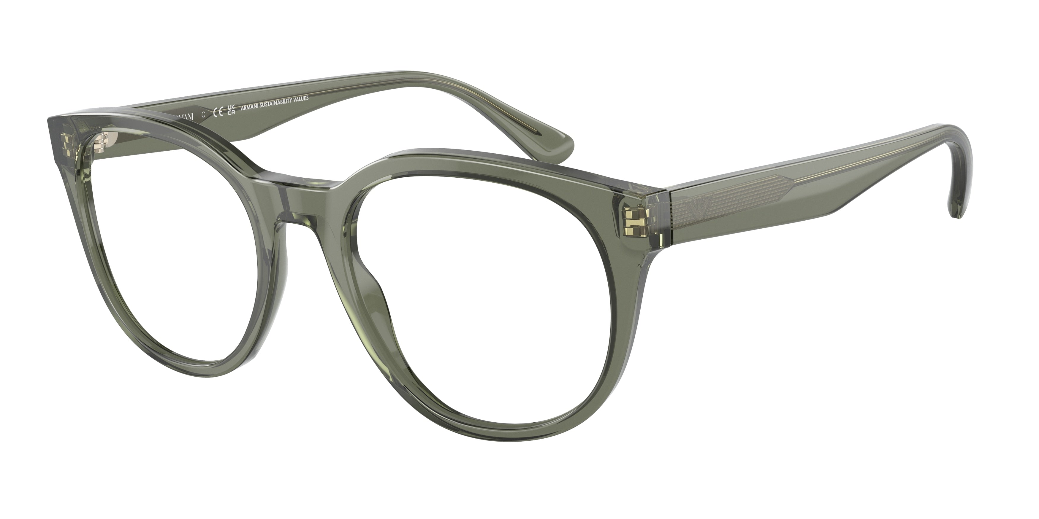 Emporio Armani EA3207 Phantos Eyeglasses  5362-Shiny Transparent Green 53-145-20 - Color Map Green