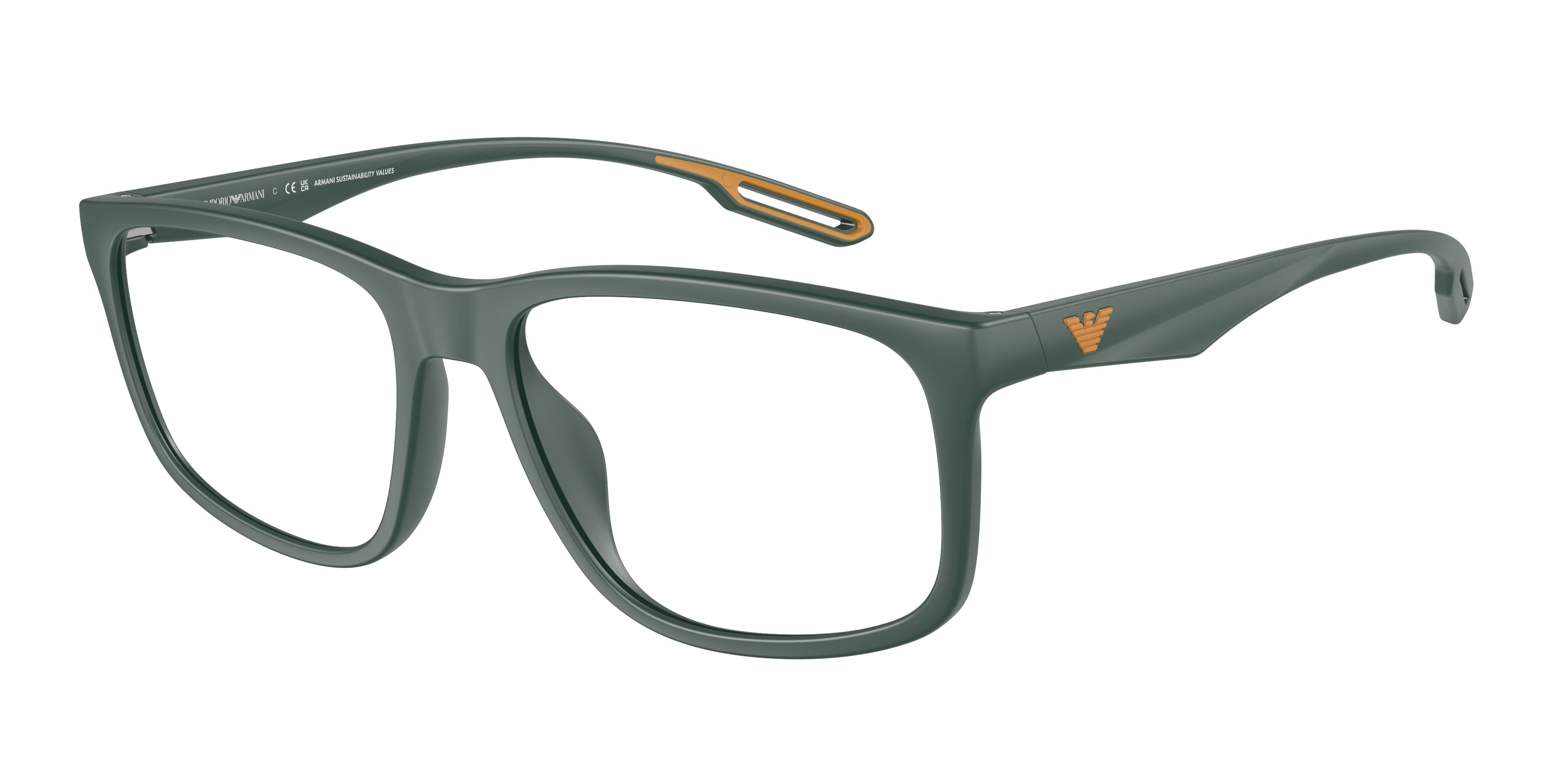 Emporio Armani EA3209U Square Eyeglasses  5058-Matte Green 54-145-17 - Color Map Green