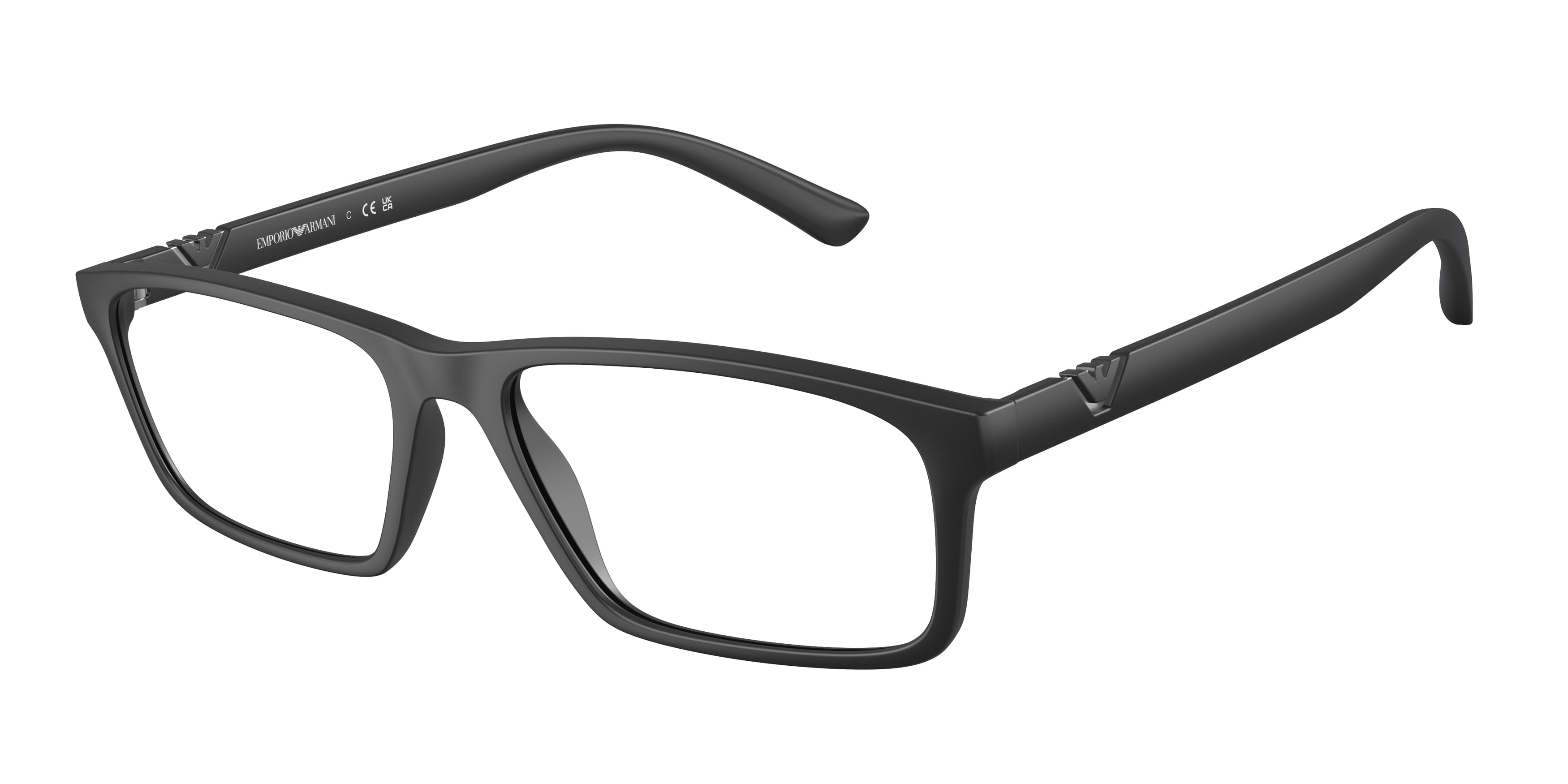 Emporio Armani EA3213F Rectangle Eyeglasses  5001-Matte Black 56-145-17 - Color Map Black