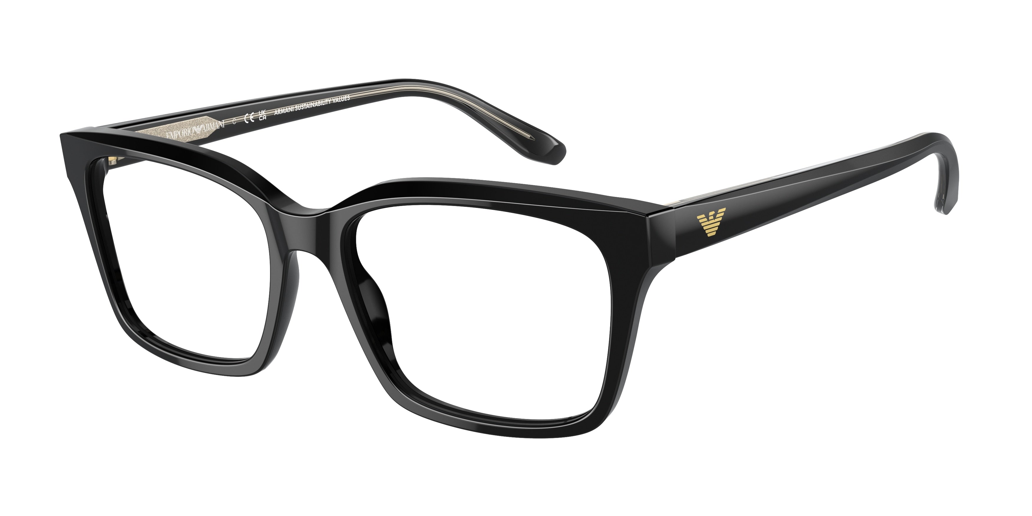 Emporio Armani EA3219F Cat Eye Eyeglasses  5017-Black 54-140-17 - Color Map Black