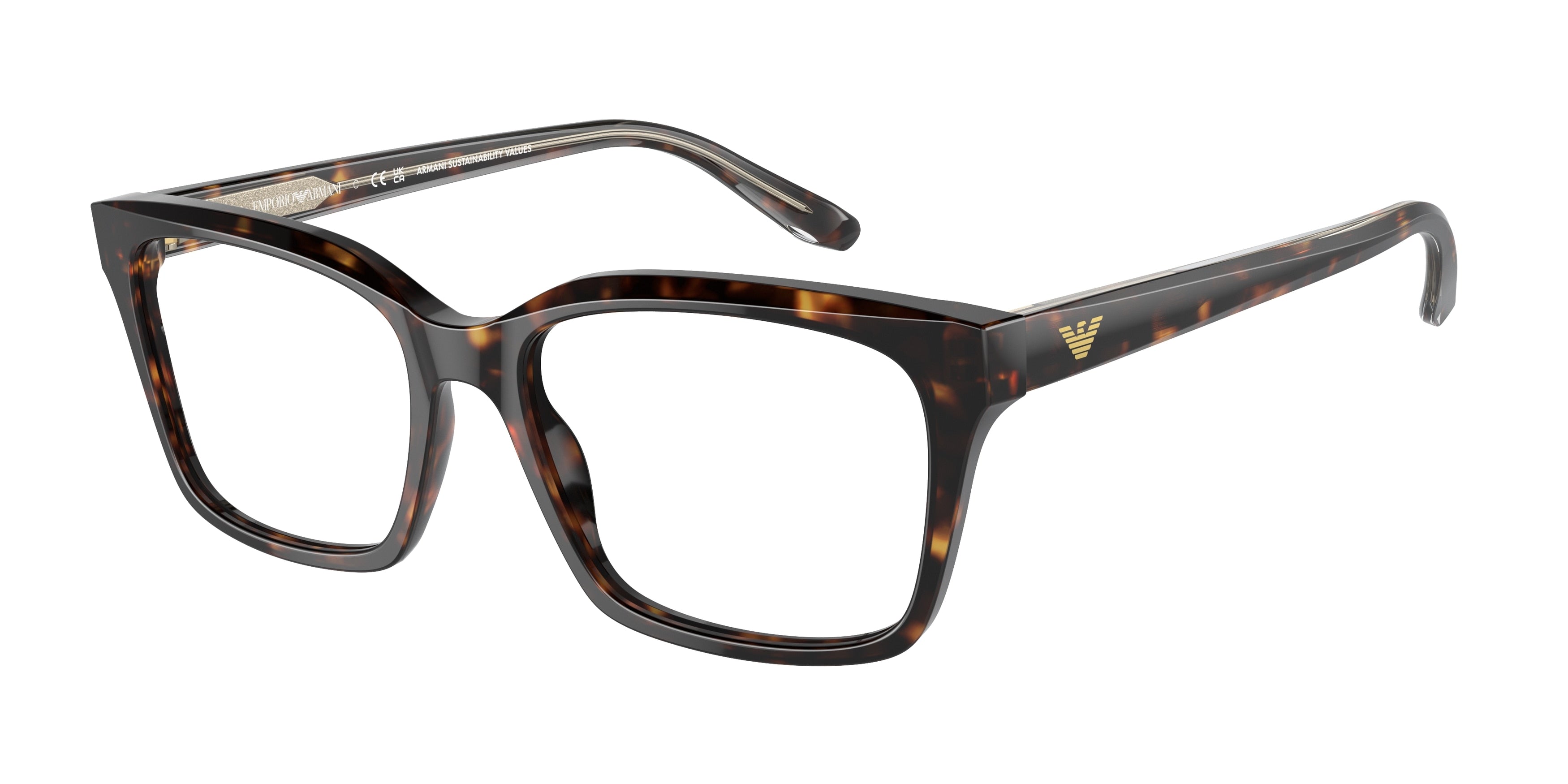 Emporio Armani EA3219F Cat Eye Eyeglasses  5879-Havana 54-140-17 - Color Map Tortoise